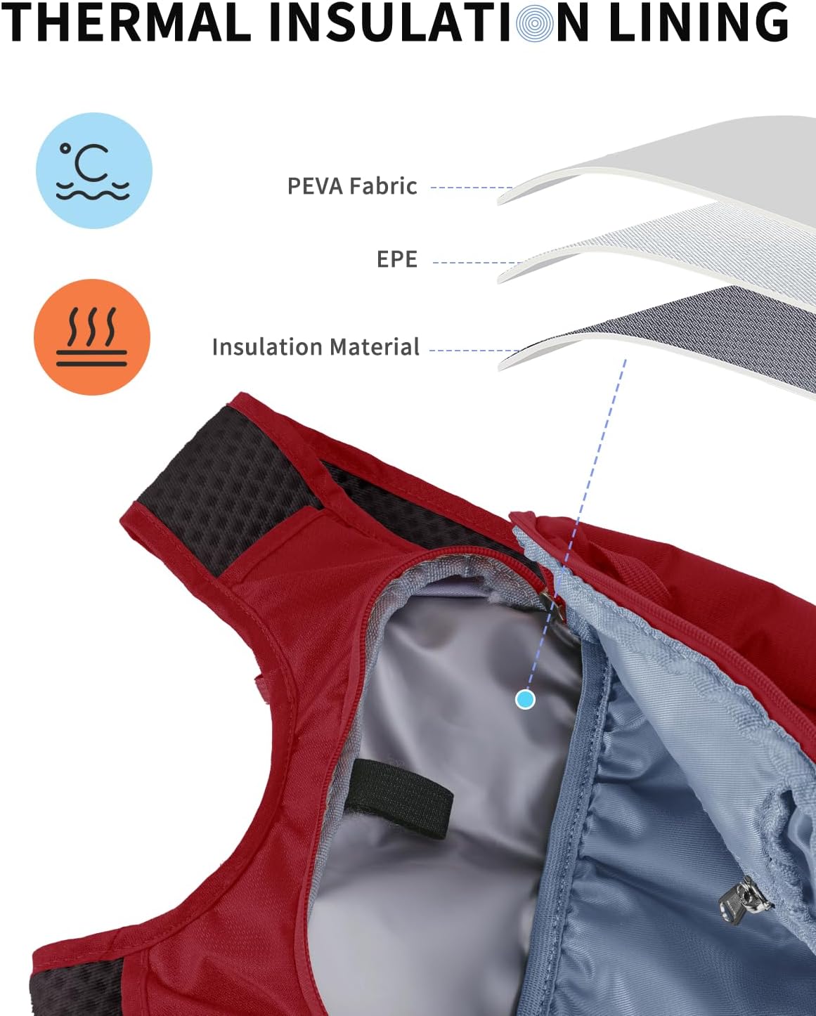 Blue Quartz Hydration Backpack with 2L Water Bladder, Hiking Water Backpack for Women Men, Lightweight Cycling Daypack with Phone Pocket & Helmet Net Bag, Hydration Pack for Biking, Running, Skiing