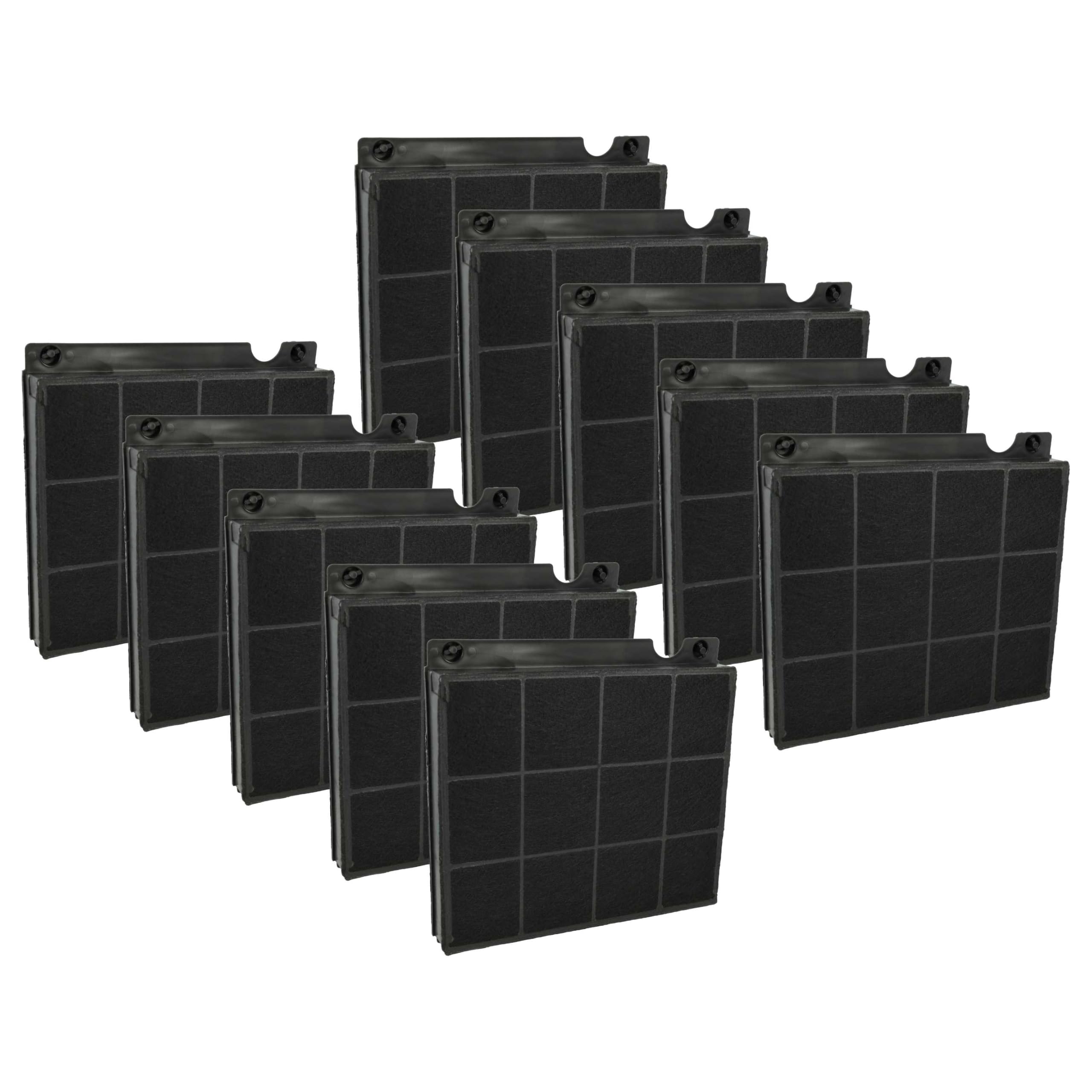 vhbw 10x filtro de carbón activado compatible con Arthur Martin AFC90500K | AFC90500W, AFC90500X, AFC90446X, AFC9044X 000, AFC90500 campanas cocina