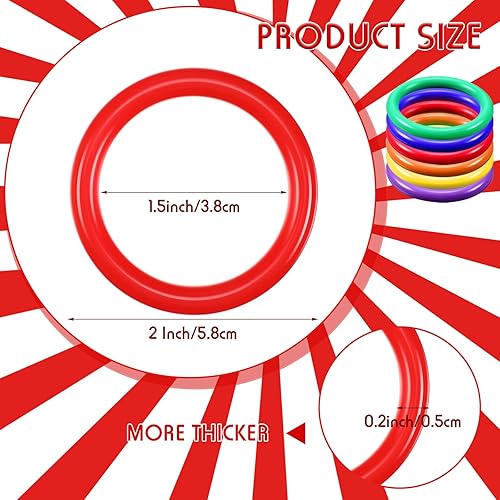 Miniatura 2 de Juego de 72 anillos de plástico para lanzamiento de anillos de carnaval, Halloween, Navidad, recuerdos de fiesta de Navidad, juego de lanzamiento de