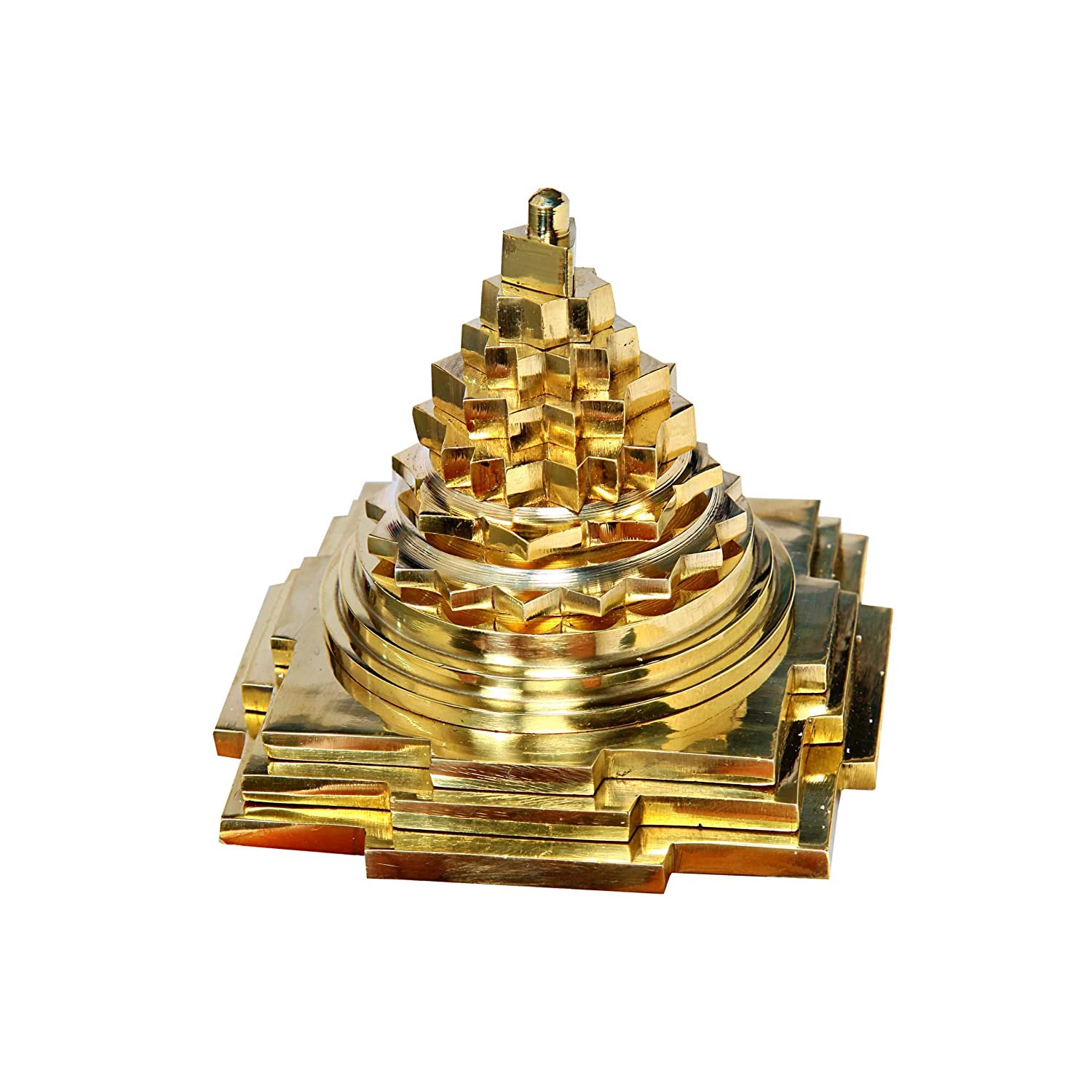 WOANIN Panch Dhatu(Mix Metal) Laxmi Meru Shree Yantra Meru Shiv Yantra,Ashta dhatu Meru Chakra Shree Yantra (Brass)