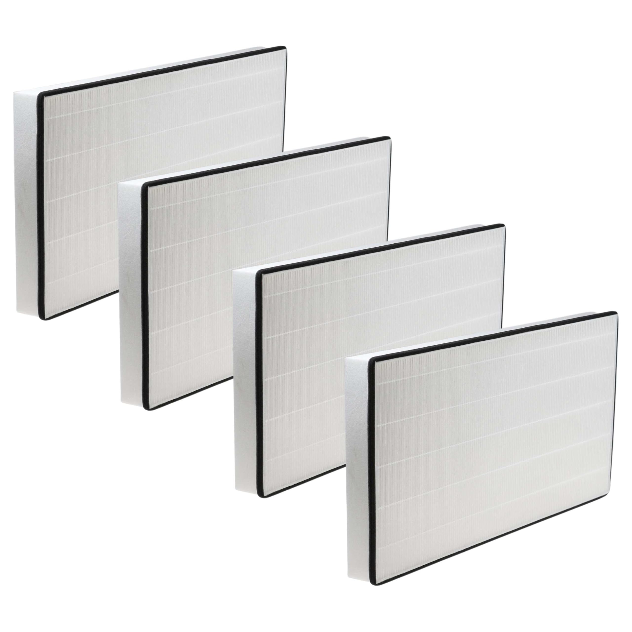 vhbw 4x Filtro polen compatible con Vallox ValloPlus 450 SE Sole, 500 SC unidad ventilación - Filtro aire F7, 45,3 x 22,5 x 5,2 cm negro blanco