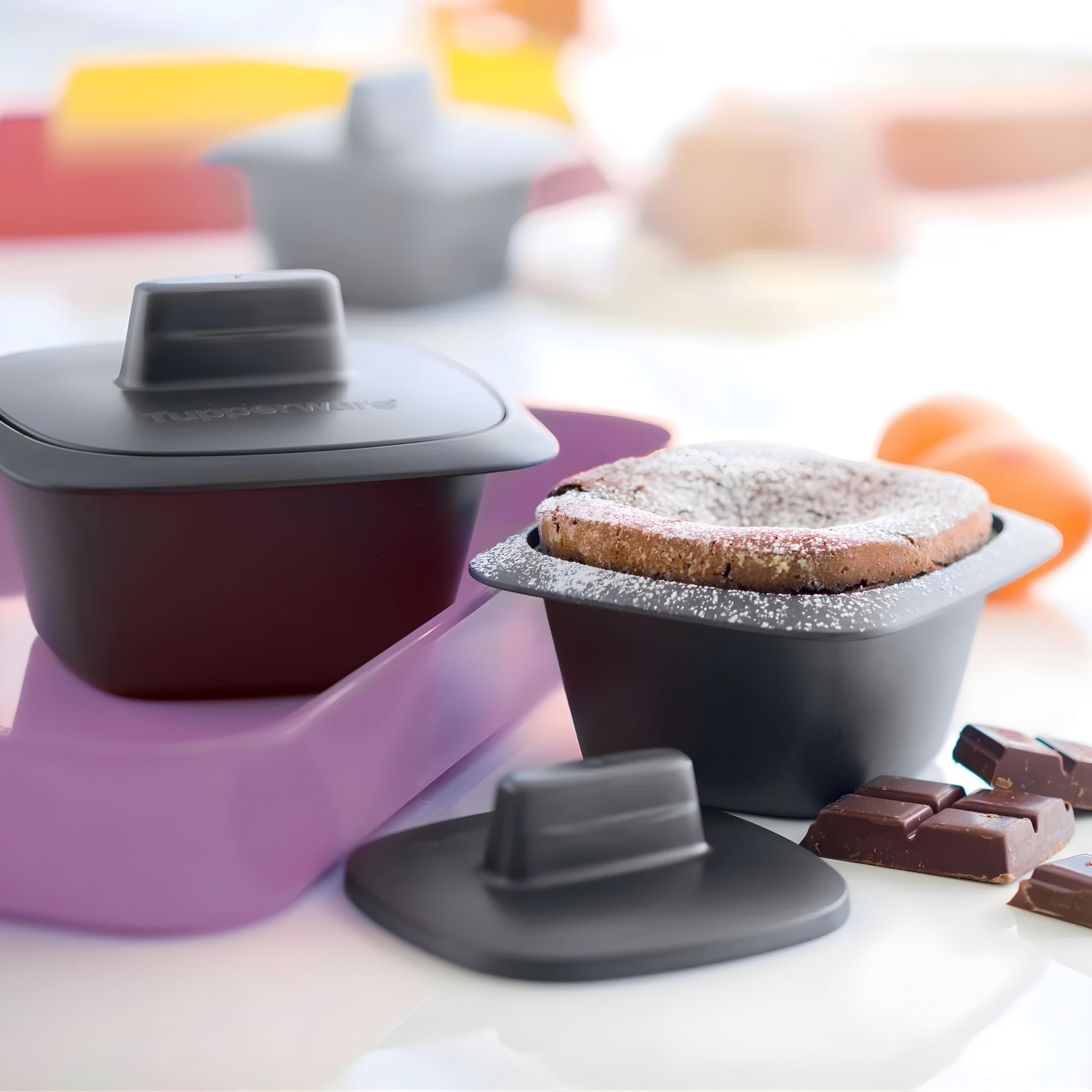Tupperware Ultra Pro Auflaufform 500 ml - Mikrowellen-Garen Ohne Aufsicht - Praktischer Vergrößerter Griff - Backofen Mikrowelle Tiefkühltruhe - Hochwertige Keramik-Optik - Ideal für Einzelportionen