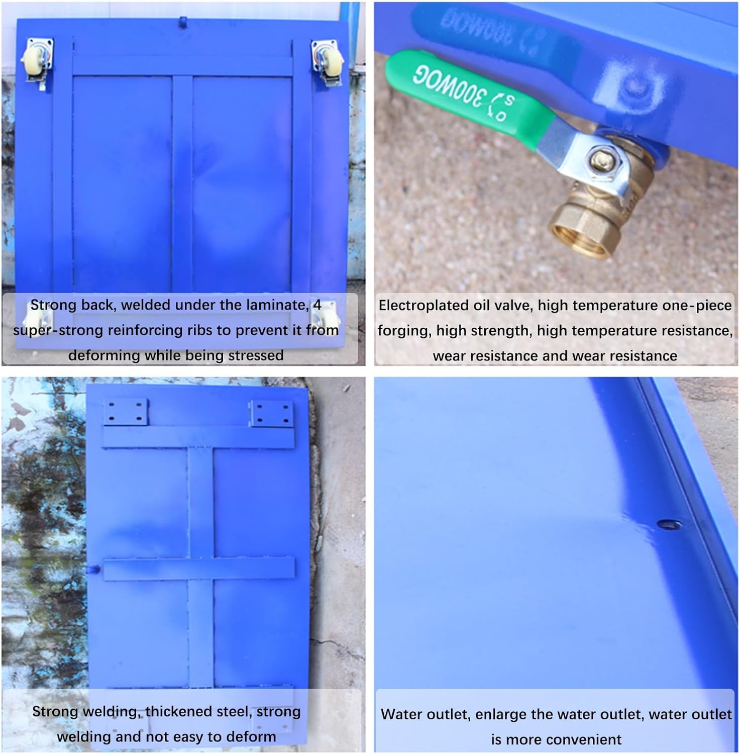 Spill-Proof Tray Oil Tank Spill Tray,Spill Platform, Spill Containment Platform, Outdoor Warehouses Factory Garage Industrial Polyethylene Pallet, Modular Leakproof Tray -Blue-25.59x25.59x5.91in