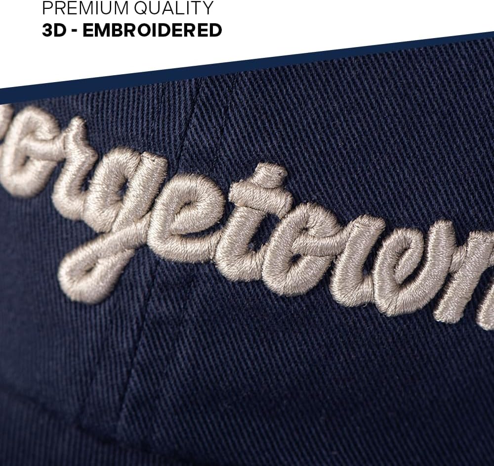 Desert Cactus Georgetown University Baseball Hat Hoyas GU Brimmed Embroidered Hats Cap Adjustable Cloth Strap Adult (Style 3) Blue