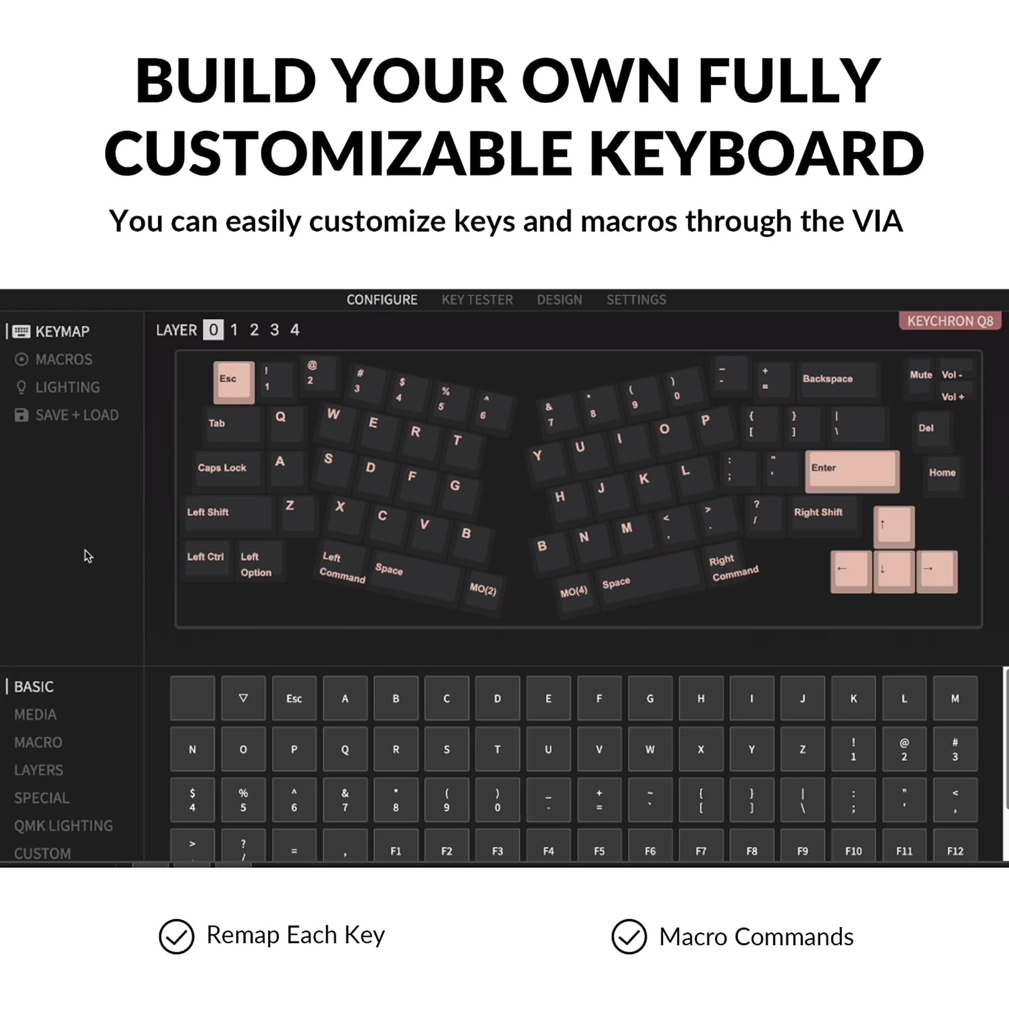 Keychron Q8 メカニカルキーボード Keychron Q8 Max Aluminum 65% Alice Hotswap Wireless Keyboard