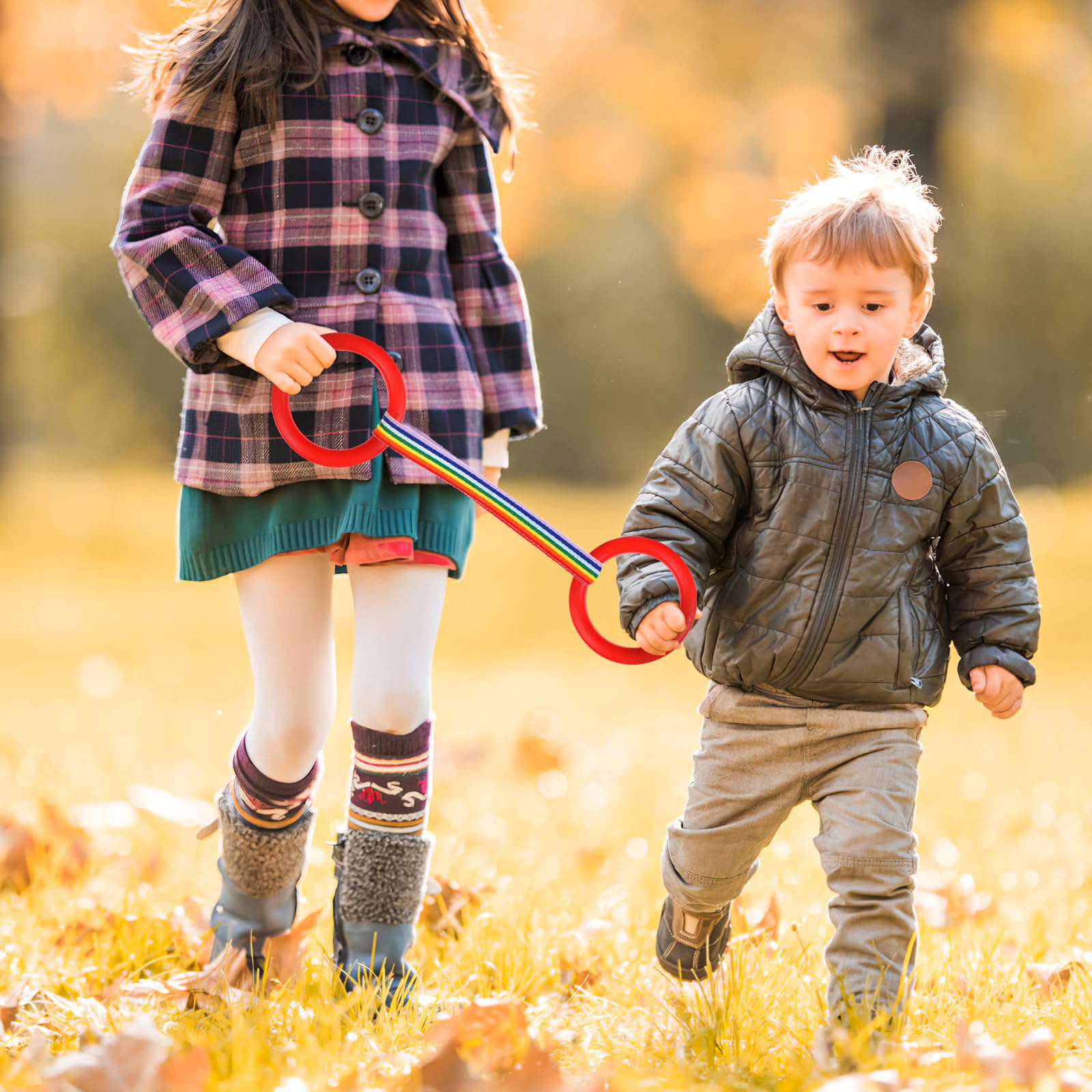 Vaguelly Corde De Marche Anti-Perte Pour Enfants 3 Pièces Poignées Confortables Sécurité Garderies Maternelles Sorties Extérieures
