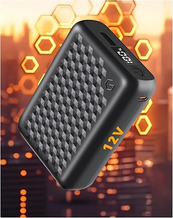 Wulcea 12v 18400mAh High Capacity Type-C Input,USB Type-C DC Output Fast Charge for Graphene Heated Jacket Heated Vest Long Lasting Portable Charger Digital Display for Genovega VERGOO