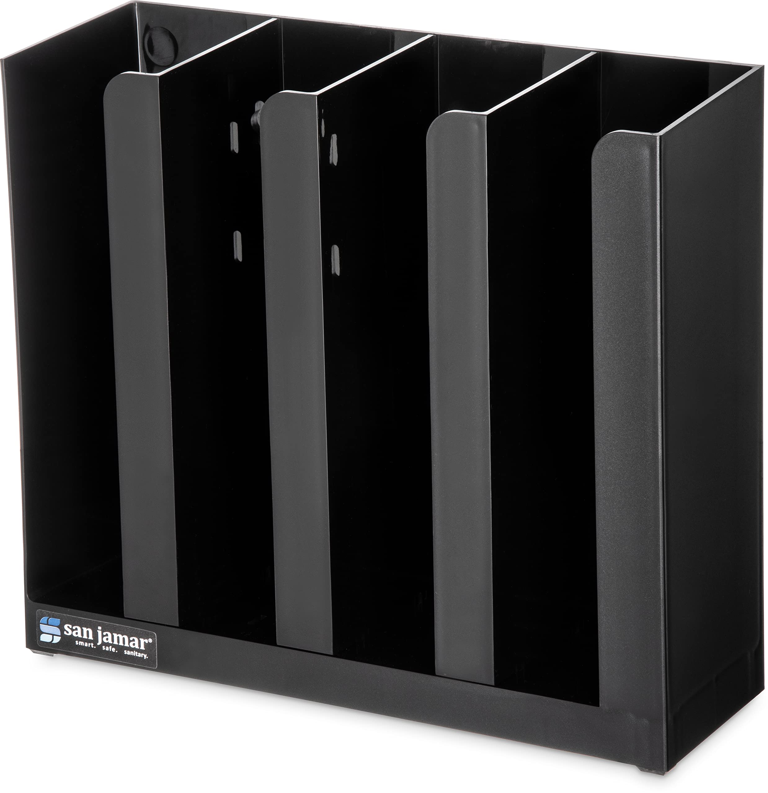 San Jamar PCL3ADJ 2"-3" Adjustable Portion Cup & Lid Organizer, Black