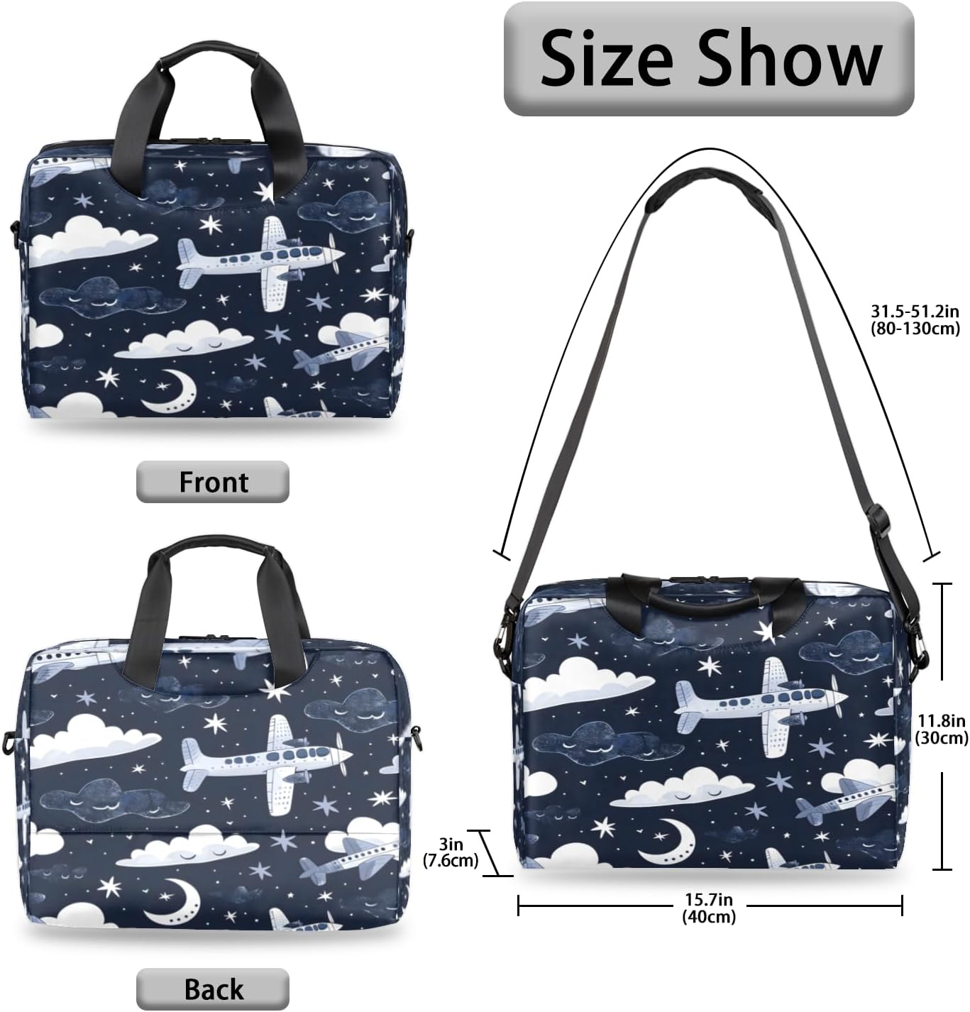 15 Inch Laptop Sleeve Case Waterprooof Computer Briefcase Messenger Bag with Shoulder Strap for Men Women