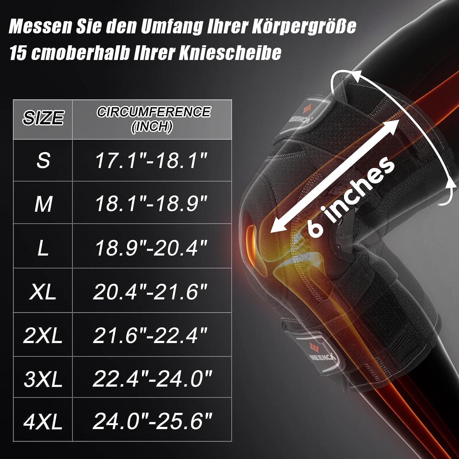 NEENCA Kniebandage gegen Knieschmerzen, Kniestütze mit Scharnier und patentiertem X-Strap Befestigungssystem, starke Stabilität zur Schmerzlinderung, bei Arthritis, Meniskusriss, ACL, PCL, MCL