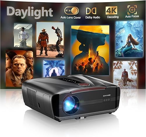 Vista 13 de Proyector LED inteligente 4K, luz diurna HDR WiFi 6, Bluetooth DB Audio, 2300ANSI Proyector de juegos de películas diurnas 4K Ultra HD para cine
