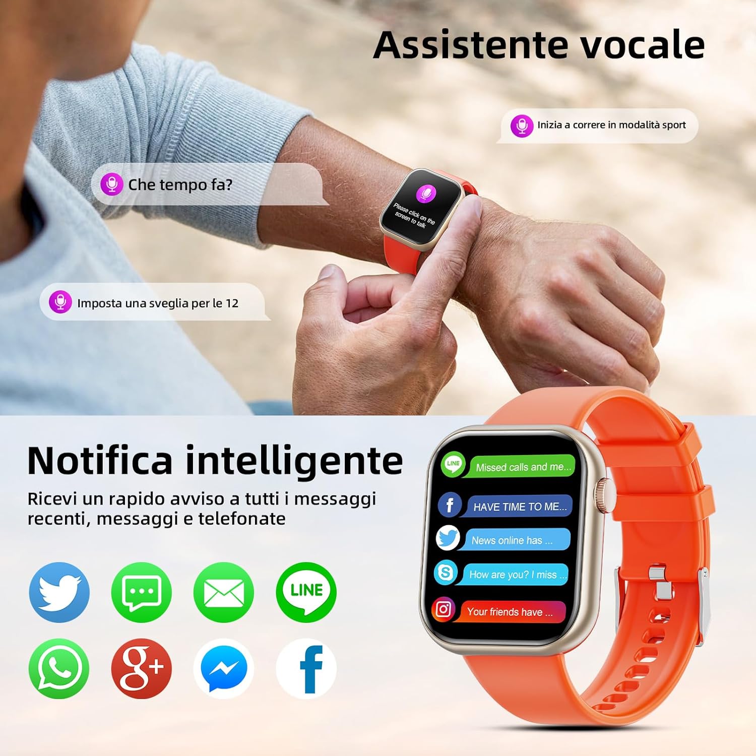 2023 Smartwatch Uomo Donna, 1,85 Schermo Orologio Smartwatch con Chiamata Bluetooth e Risposta Vivavoce, Smart Watch con Contapassi, Cardiofrequenzimetro da Polso, Orologio Fitness per Android iOS 2023 Smartwatch Uomo Donna, 1,85 Schermo Orologio Smartwatch con Chiamata Bluetooth e Risposta Vivavoce, Smart Watch con Contapassi, Cardiofrequenzimetro da Polso, Orologio Fitness per Android iOS