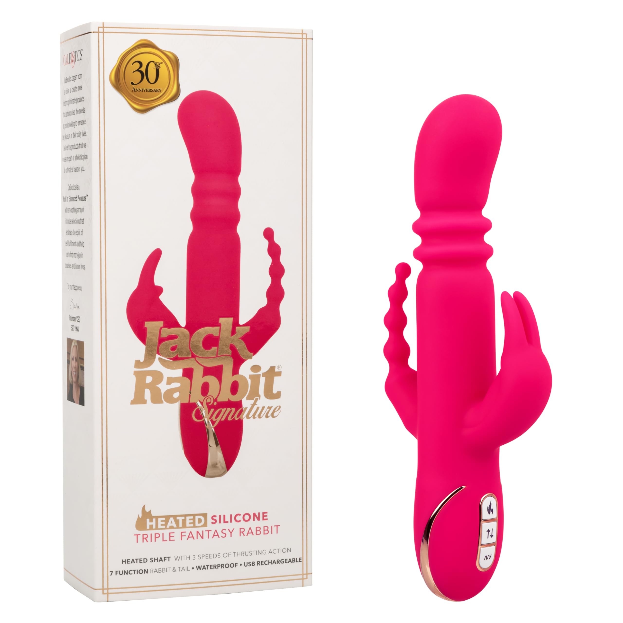 thrusting jack rabbit vibrator Amazon.com: CalExotics Jack Rabbit Signature Heated Silicone Triple Fantasy Rabbit  Thrusting Vibrator with Heated Shaft