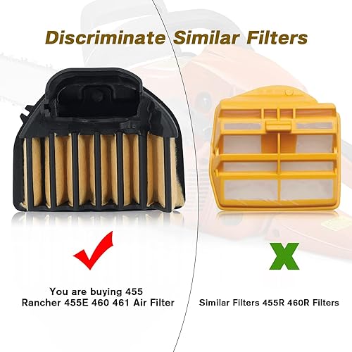 Miniatura 3 de Kit de afinación de filtro de aire 455 para Husqvarna 455 Rancher 460 Rancher 460 455E 461 Motosierra 537255701 Kit de mantenimiento con filtro de
