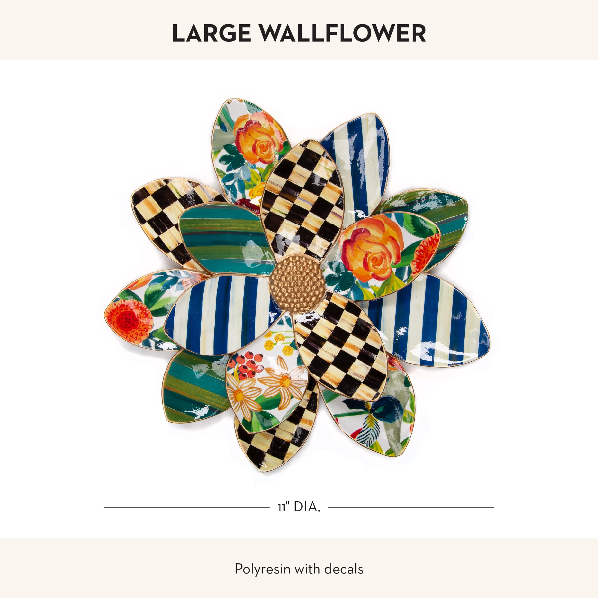 Amazon.com: MACKENZIE-CHILDS Wallflower, Hanging Floral Wall Decor