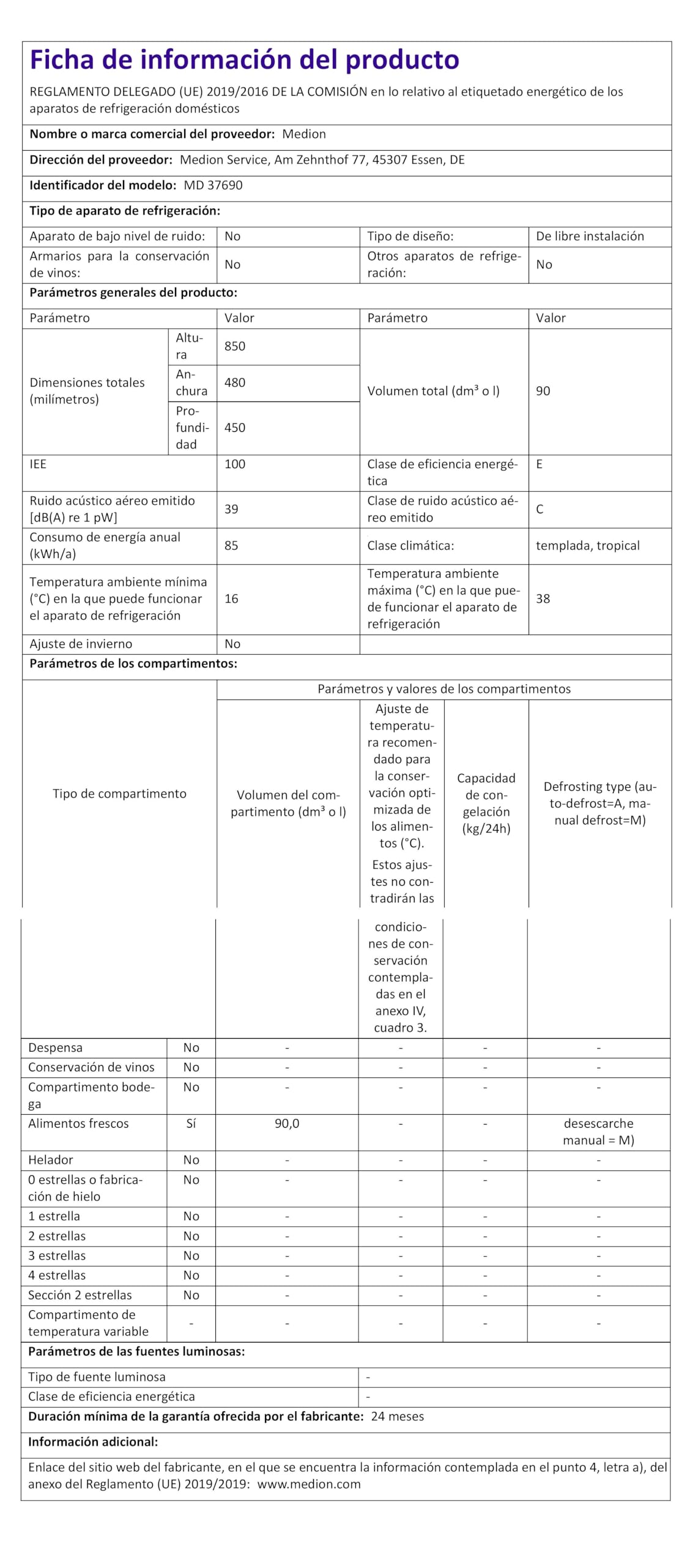 MEDION Kühlschrank mit Eiswürfelfach (90L Gesamt-Nutzinhalt 80L Kühlteil 10L Eiswürfelfach, transparente Gemüseschublade, freistehend, wechselbarer Türanschlag, höhenverstellbare Füße, MD37690)