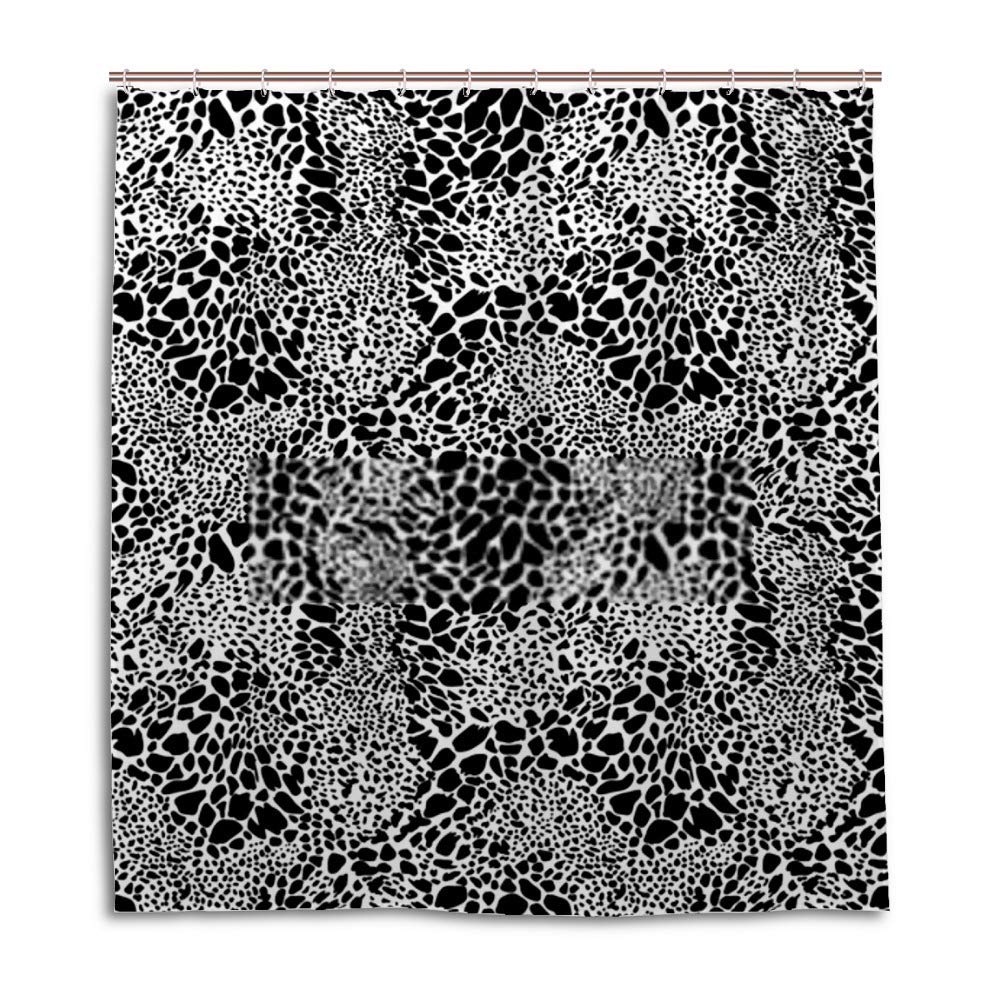 Rideau de douche imperméable CHEHONG en polyester noir et blanc 180x180cm