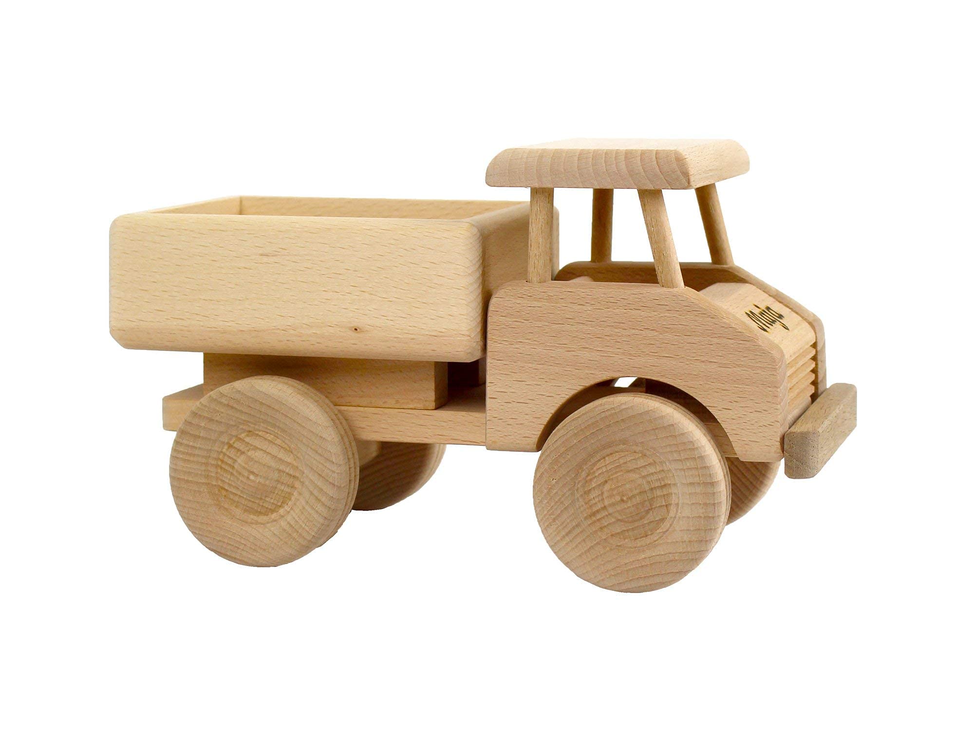 Geschenkissimo Holz-LKW für Kinder - Spielzeug Lastwagen mit Namen - Gravur - Massives Holzspielzeug, robust & langlebig - Holzauto für Kleinkinder, EIN tolles Kindergeschenk
