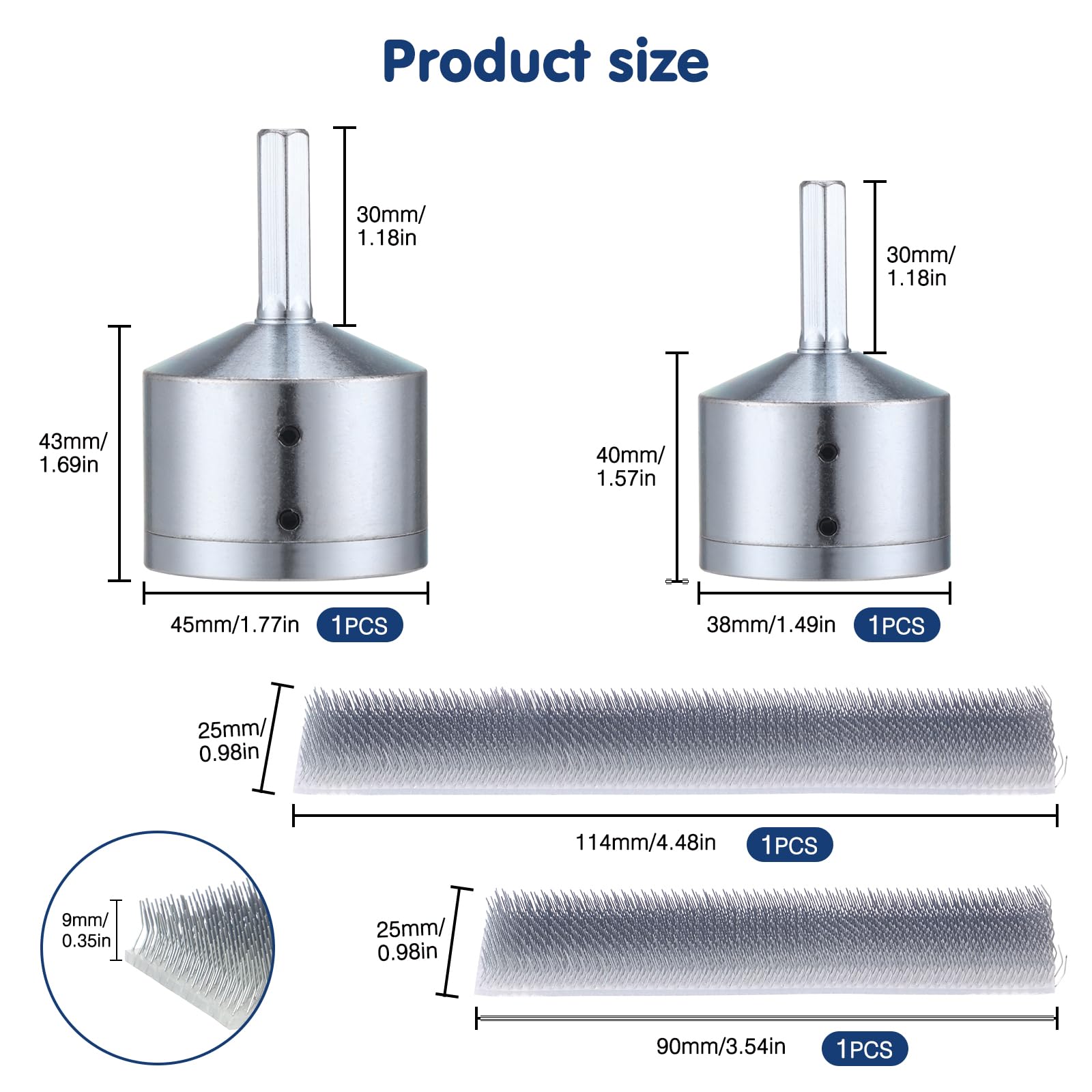 2 Stuks Metalen Buisreiniger, Reinigingsborstel voor Boorbuizen, 22 mm/15 mm Boorreiniger, Koperen Pijpreiniger voor Boor (2 Stuks/Set