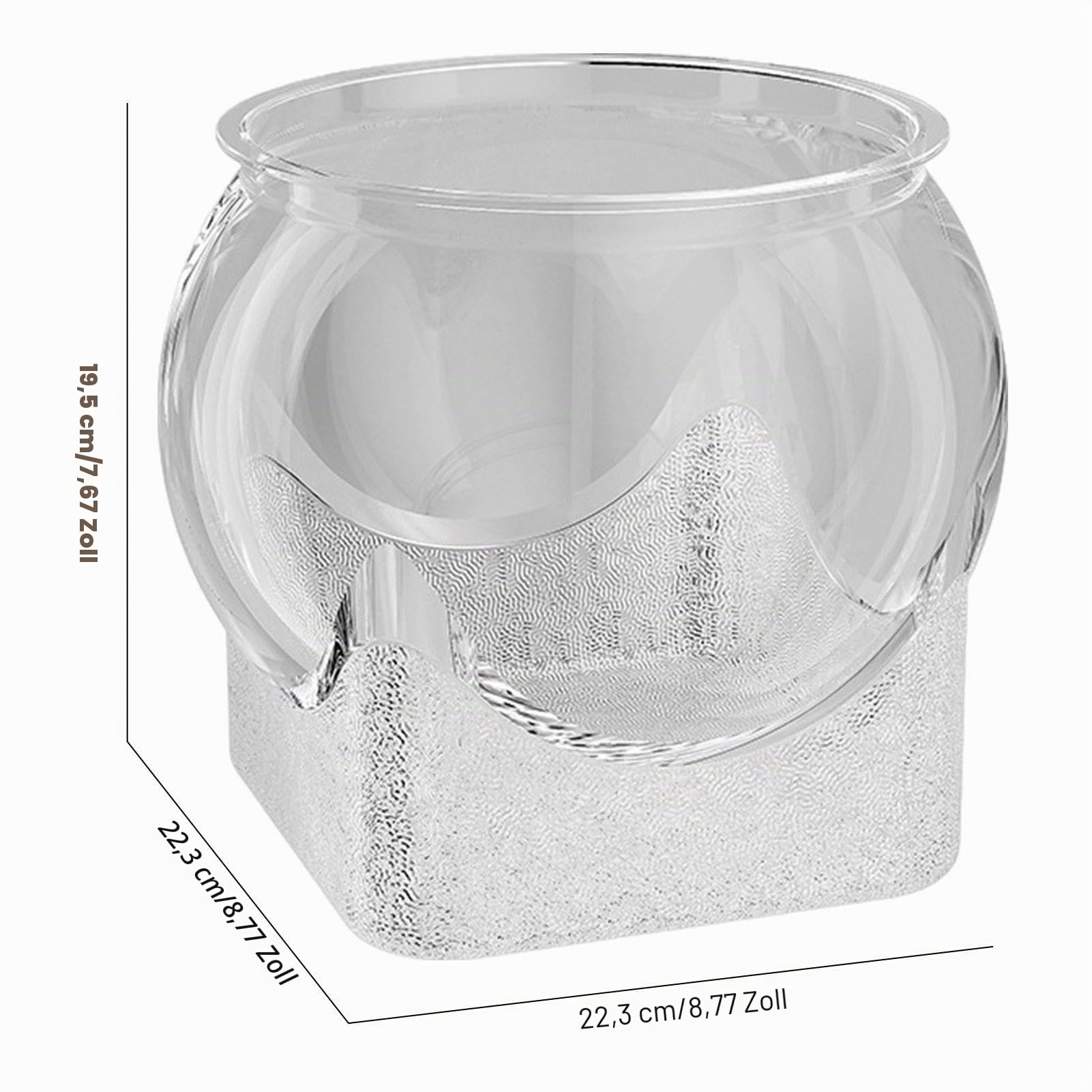 Rundes Fischglas mit Breiter Öffnung, Dekoratives Mittelstück, Transparentes Glas - Tragbar und Ideal für Heimdekoration und Vase