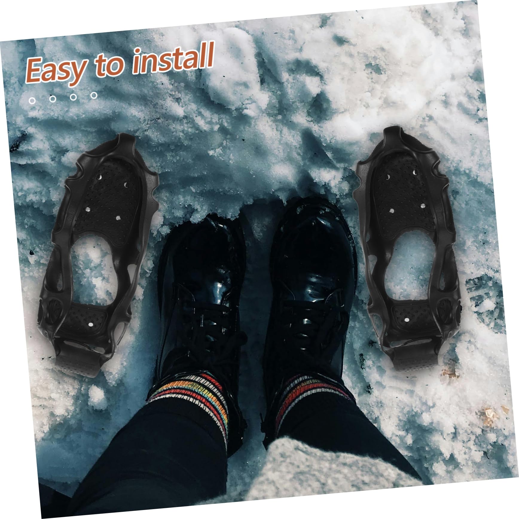 Hemobllo Ramponi Antiscivolo per Scarpe Chiodi per Scarpe Chiodate 12mm, Tpe, 24 Denti, per Pesca nel Ghiaccio e Alpinismo