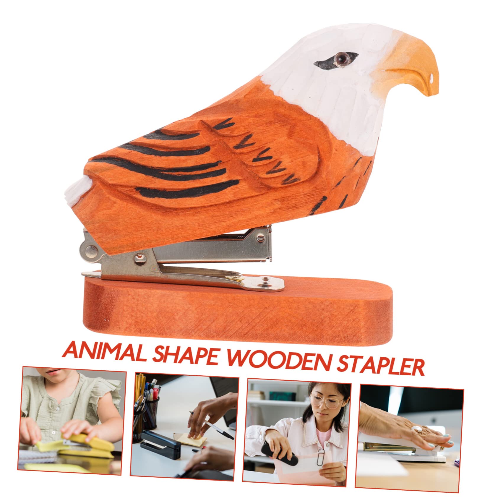STOBOK 4stücke Tierförmiger Holzhefter Für Schreibtischzubehör Stapler Für Büro Und Zuhause Farbenfrohes Und Lustiges Design Büroaccessoires Für Und Mädchen