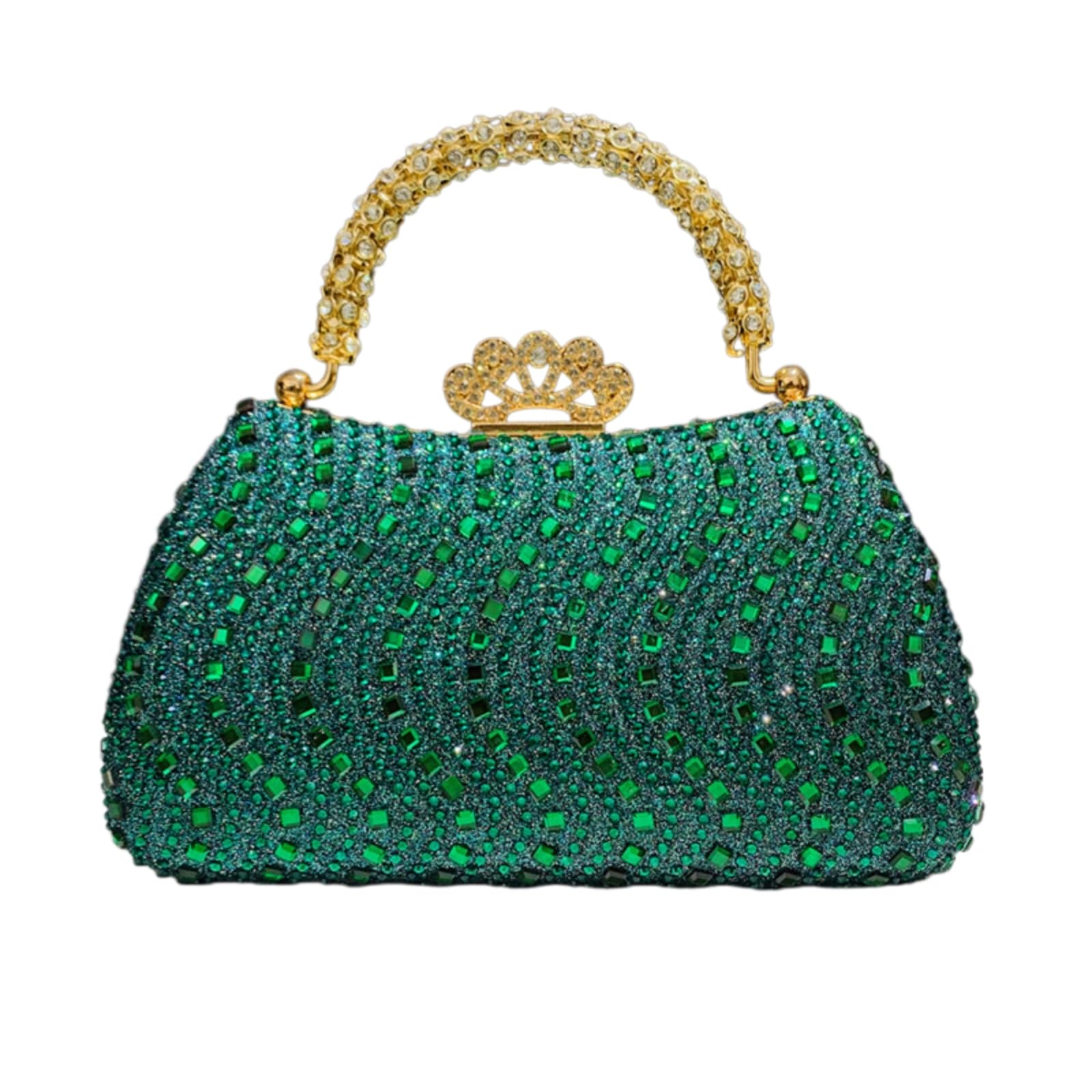 Borsa Clutch di Frizione Serale Incrustata con Maniglia Lo, A Catena Rimovibile per Feste Formali Banchetto Nozze-Champagne
