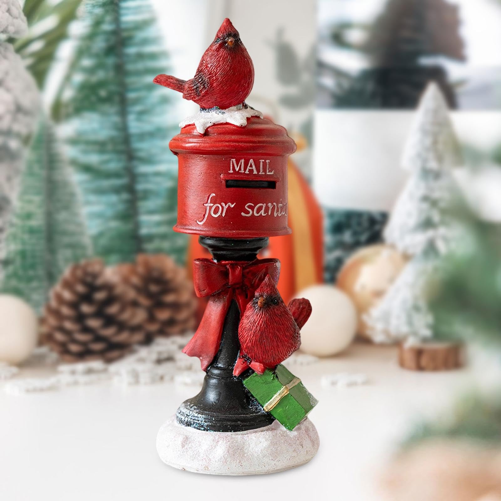 Figura de Cardenal Navideño, Escultura, Centro de Mesa, Decoración Navideña, Decoración de Mesa, Estatua de Pájaro para Estantería O Repisa de, Style a