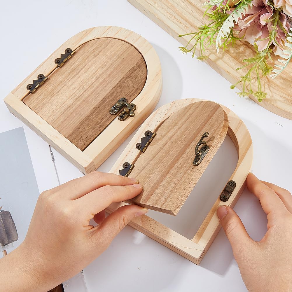 DICOSMETIC 2Pcs Fairy Door Outlet Cover Plate Wood Switch Guard Cover Decorative Wall Outlet Covers for Proofing Wooden Elf Doors for Wall Romantic Fairy Door Decor, 15x12cm