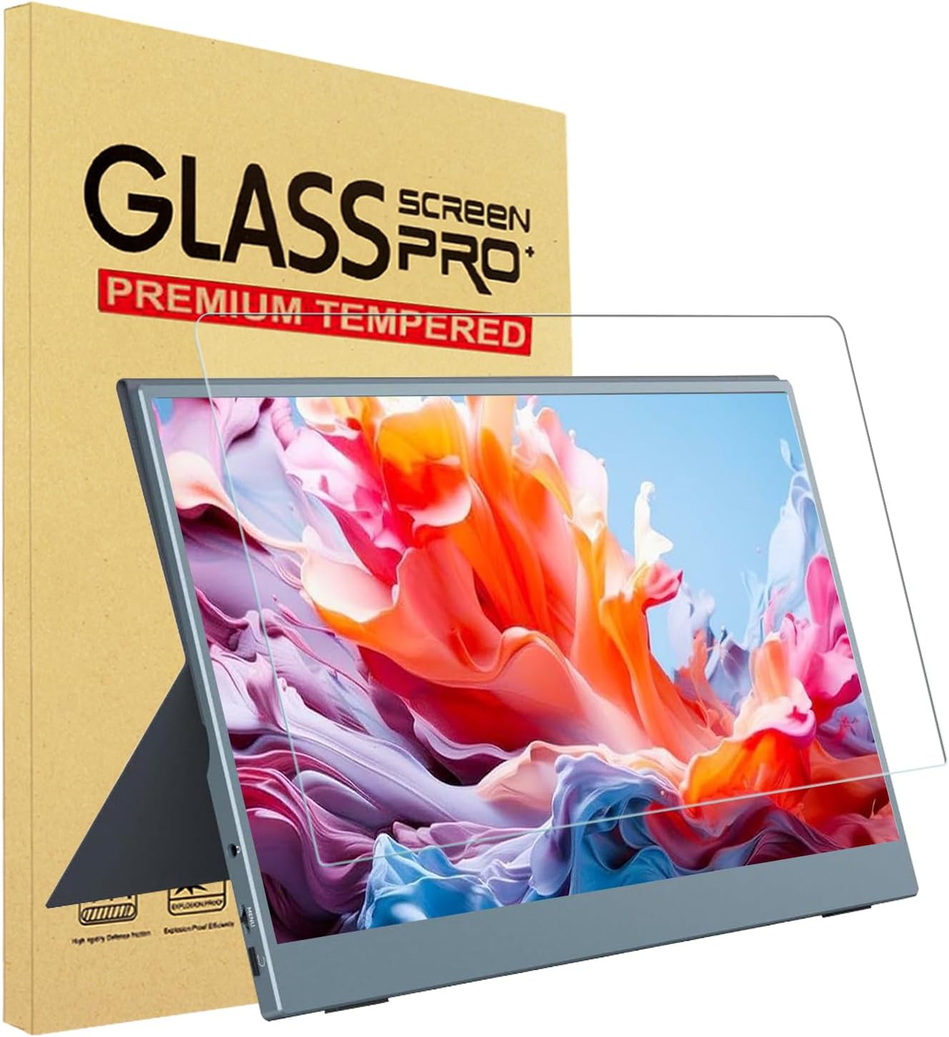 YINOVEEN 16 Inch Tempered Glass Screen Protector for 16" ARZOPA/MNN/KYY/VILVA/ASUS/FANGOR/ViewSonic/QQH Portable Monitor, 9H Hardness,Scratch Resistant