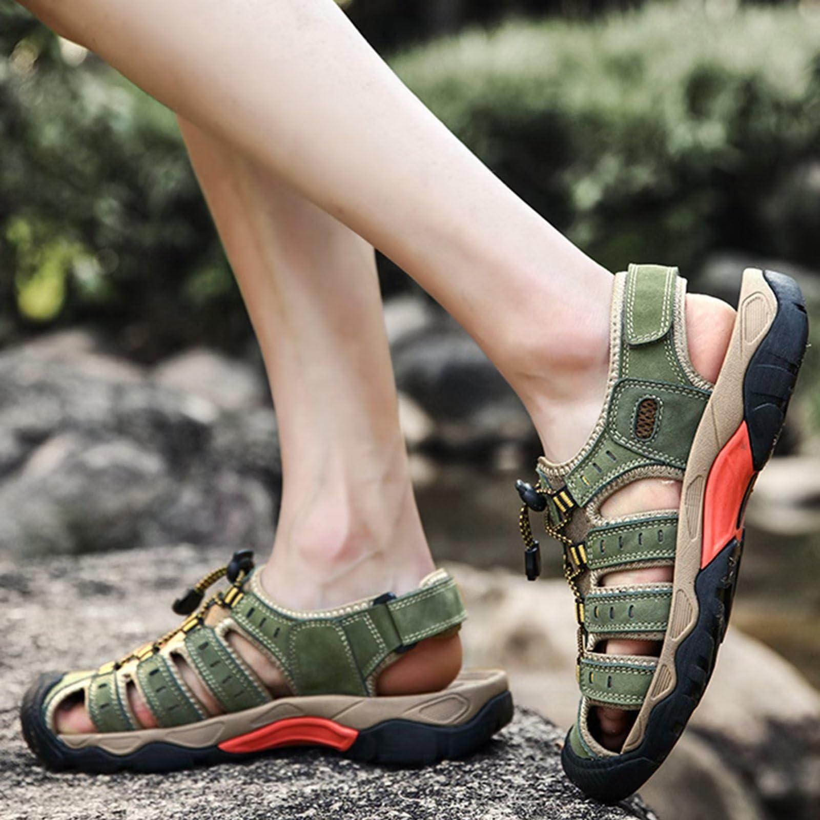Sandale de sport homme respirantes avec bout fermé ‎Chaussures plage,Plein Air,Randonnée,Sandale Trekking Homme été
