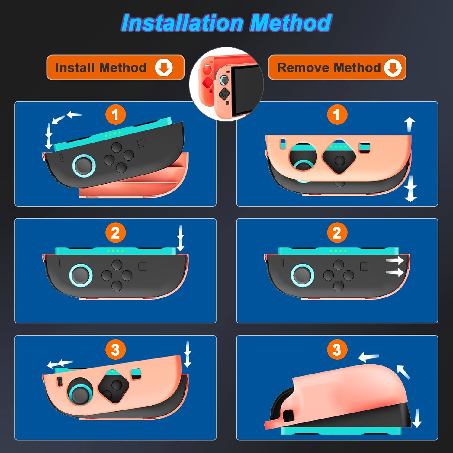 Protective Case for Nintendo Switch 2 (2025) Dockable, Orange Slim Hard Shell for Switch 2 Accessories, Scratch & Shock Protection Cover for Joycon 2 with Screen Protector, 8 Thumb Grip - Image 6