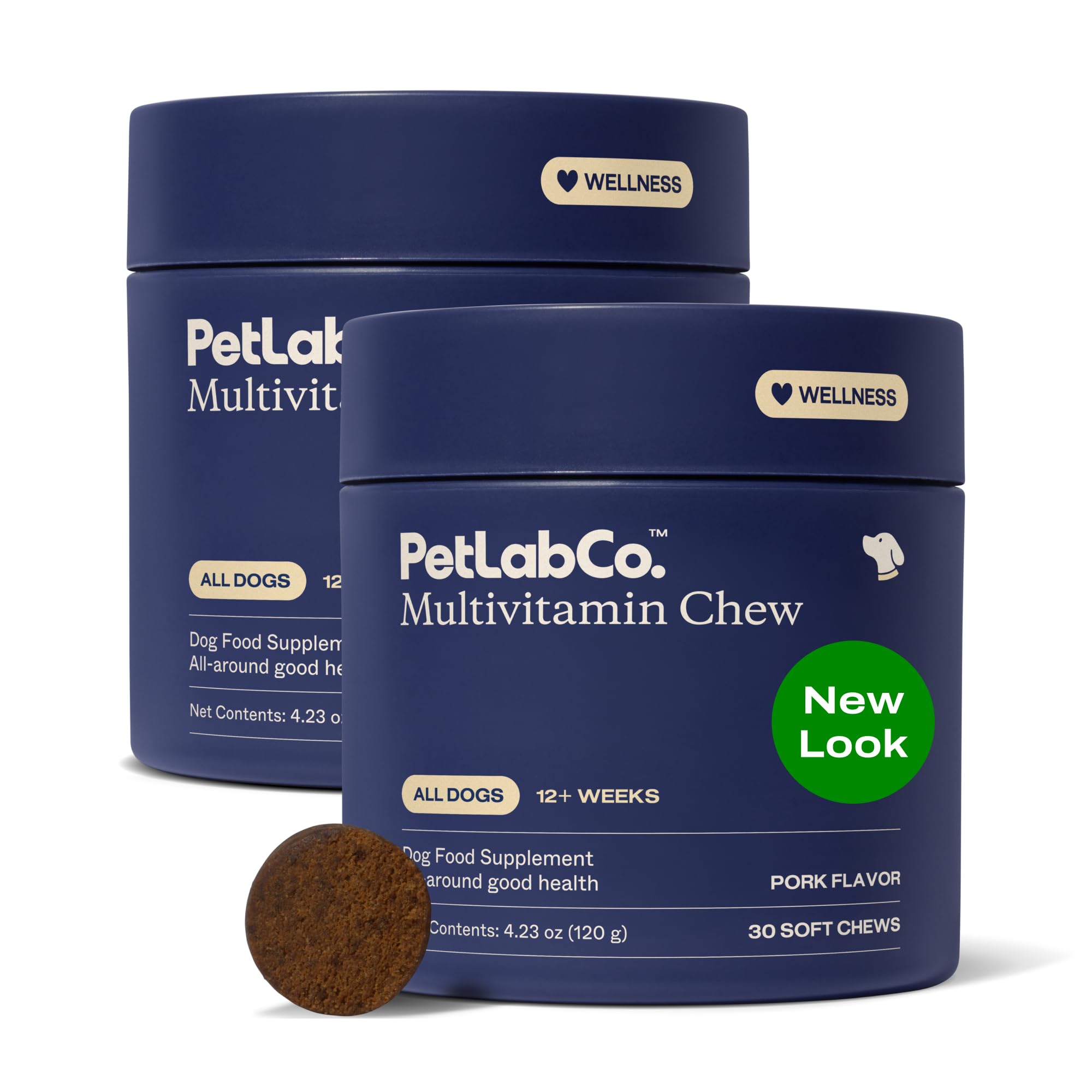 PetLab Co. 22 in 1 Dog Multivitamin - Support Dog's Immune Response, Skin, Coat, Joints & Overall Health - Vitamins A, E, D, B12, Minerals, Antioxidants - Chewable Pork Flavor
