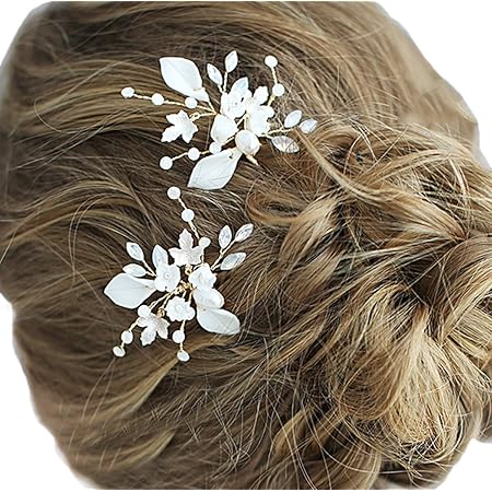 Amazon Longwu ヘッドドレス ヘアピン 二点セット 手作り ブライダル ウェディング 髪飾り 水晶 パール ヘアアクセサリー かんざし ビジュー 花嫁 髪留め ジュエリー アクセサリー 結婚式 成人式 卒業式 二次会 ピン コーム 通販