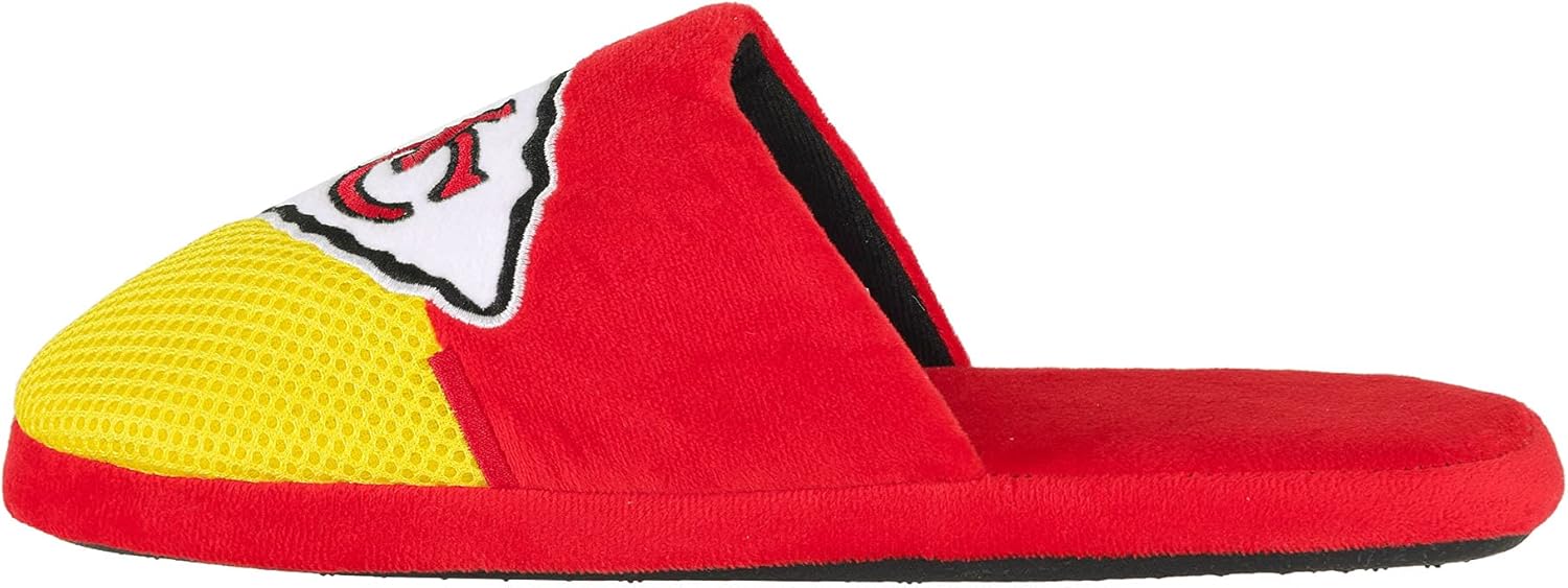 FOCO Men's NFL Team Logo Staycation Plush House Shoes Slide Slippers - Image 2