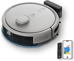 Electrolux Robô Aspirador de pó 4 em 1 Wi-Fi MOP Passa Pano Seco e Úmido até 1h40 de Bateria App Mapeamento Laser Inteligente e Base Carregamento Experience Sensor Antiqueda Experience ERB62 Bivolt