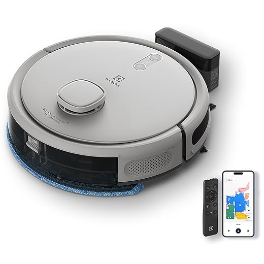 Electrolux Robô Aspirador de pó 4 em 1 Wi-Fi MOP Passa Pano Seco e Úmido até 1h40 de Bateria App Mapeamento Laser Inteligente e Base Carregamento Experience Sensor Antiqueda Experience ERB62 Bivolt