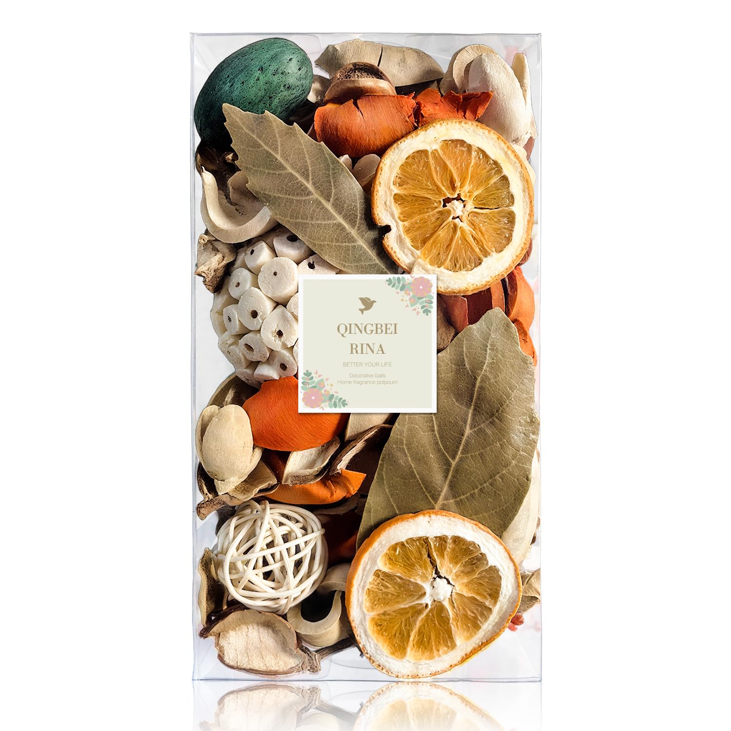 Qingbei Rina Fall Potpourri Bags,Citrus Orange Scented Potpourri Bowl Filler,Thanksgiving Decorative Dried Flower,Home Fragrance Farmhouse Harvest Vase Decor,10oz