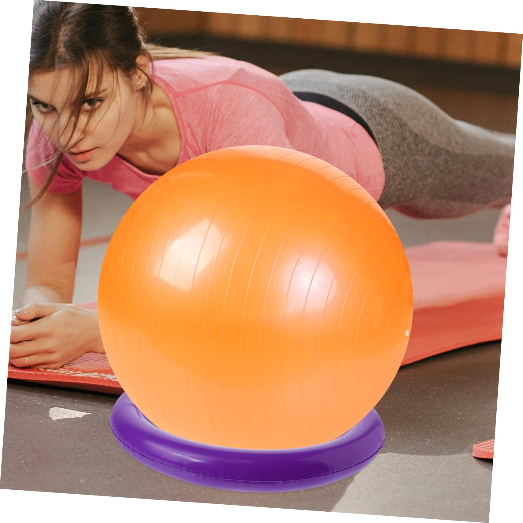 BESPORTBLE Base per Palla Yoga Portapalline da Yoga Anello a Sfera di Portapalla Fitness Sedile per Palla da Yoga Sedia a Sfera per Allenamento Sedile Yoga Viola,Porpora PVC