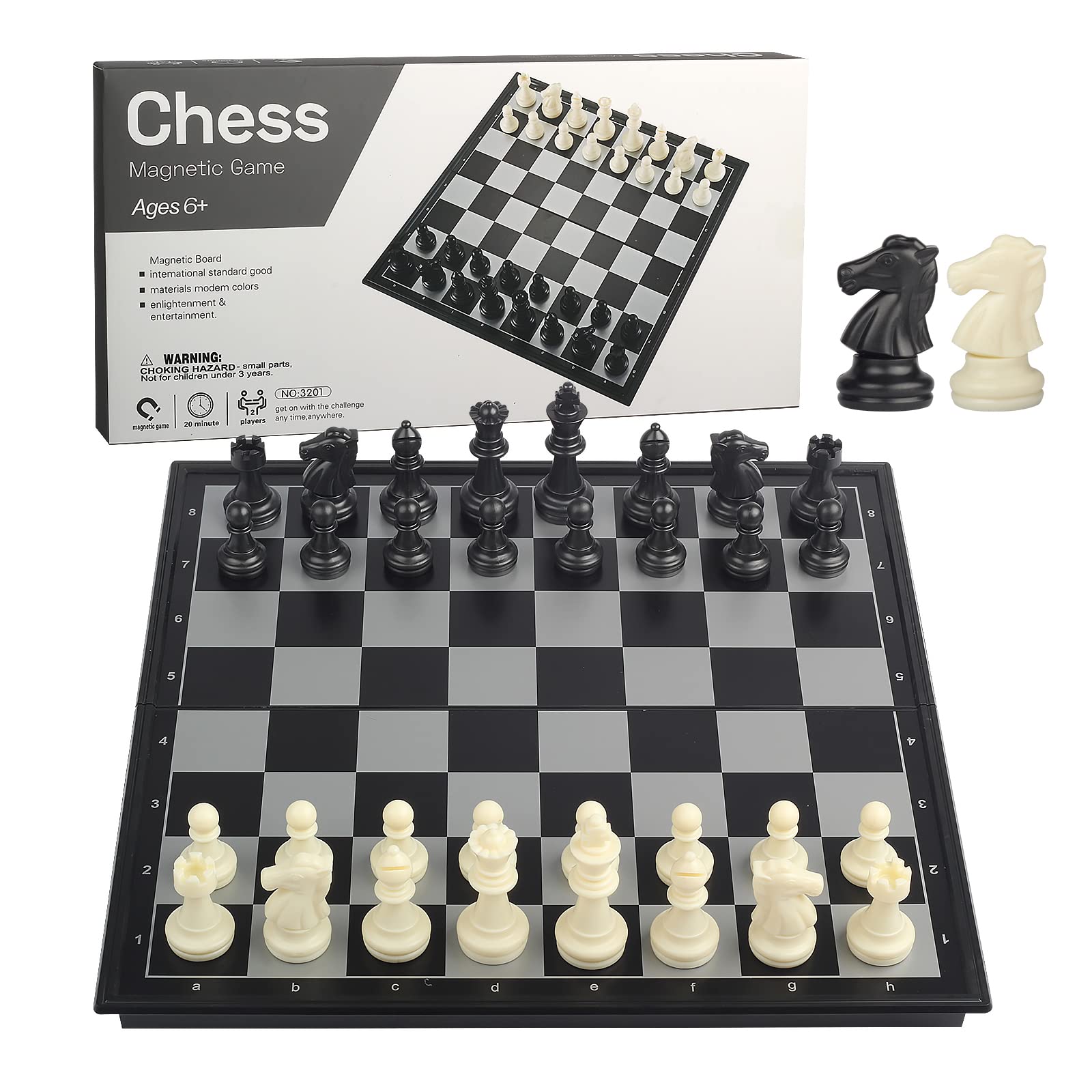 Andux Zusammenklappbares Magnetisches Schach-Reisebrettspiel GJXQ-04 (L)