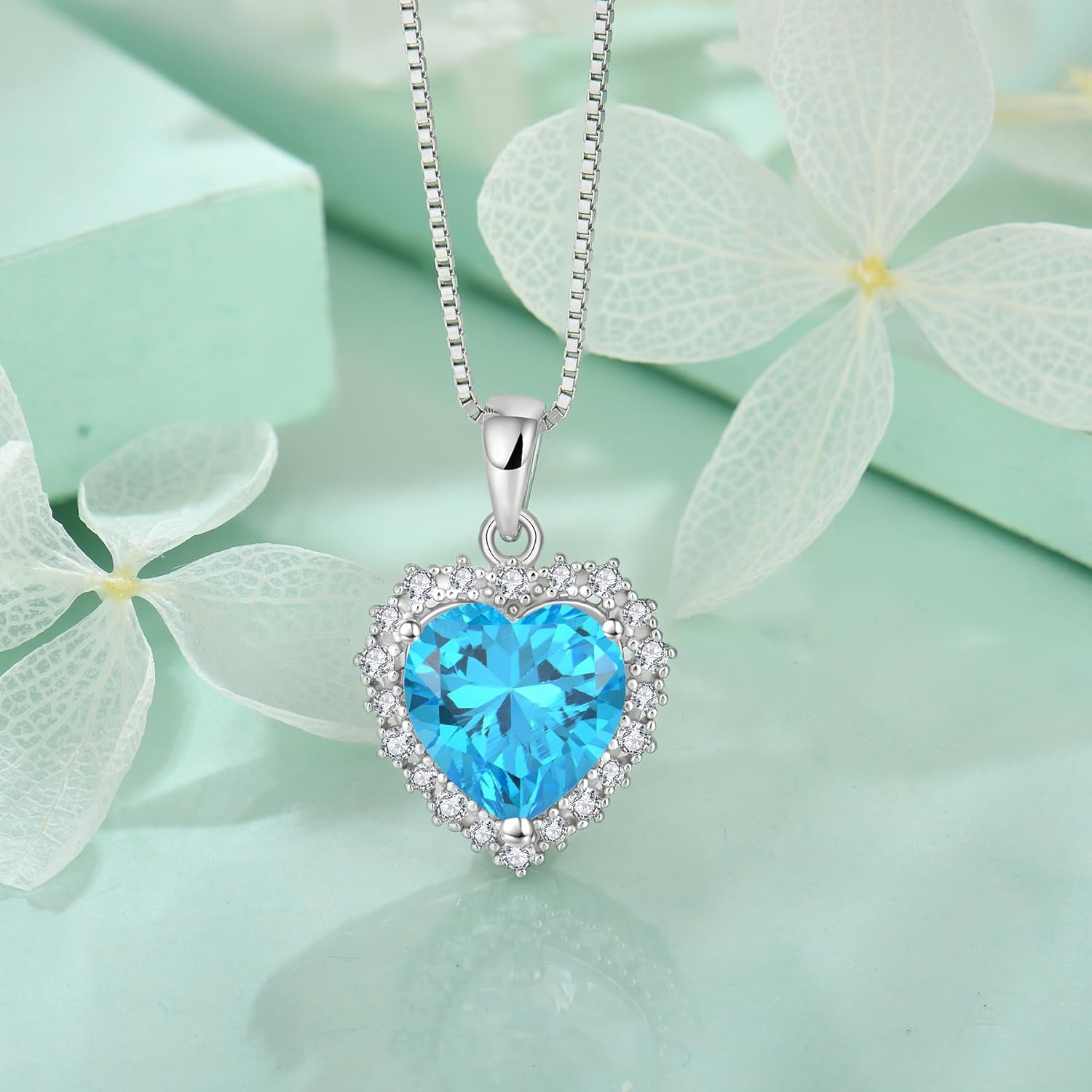 STARCHENIE Heart Birthstone Pendant Necklace 925 Sterling Silver Jewelry Gift for Women - Image 4