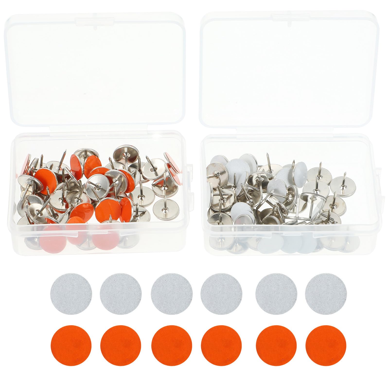 Healifty 2 Boxes Reflective Tack 2 Box Pack Metal Trail Markers