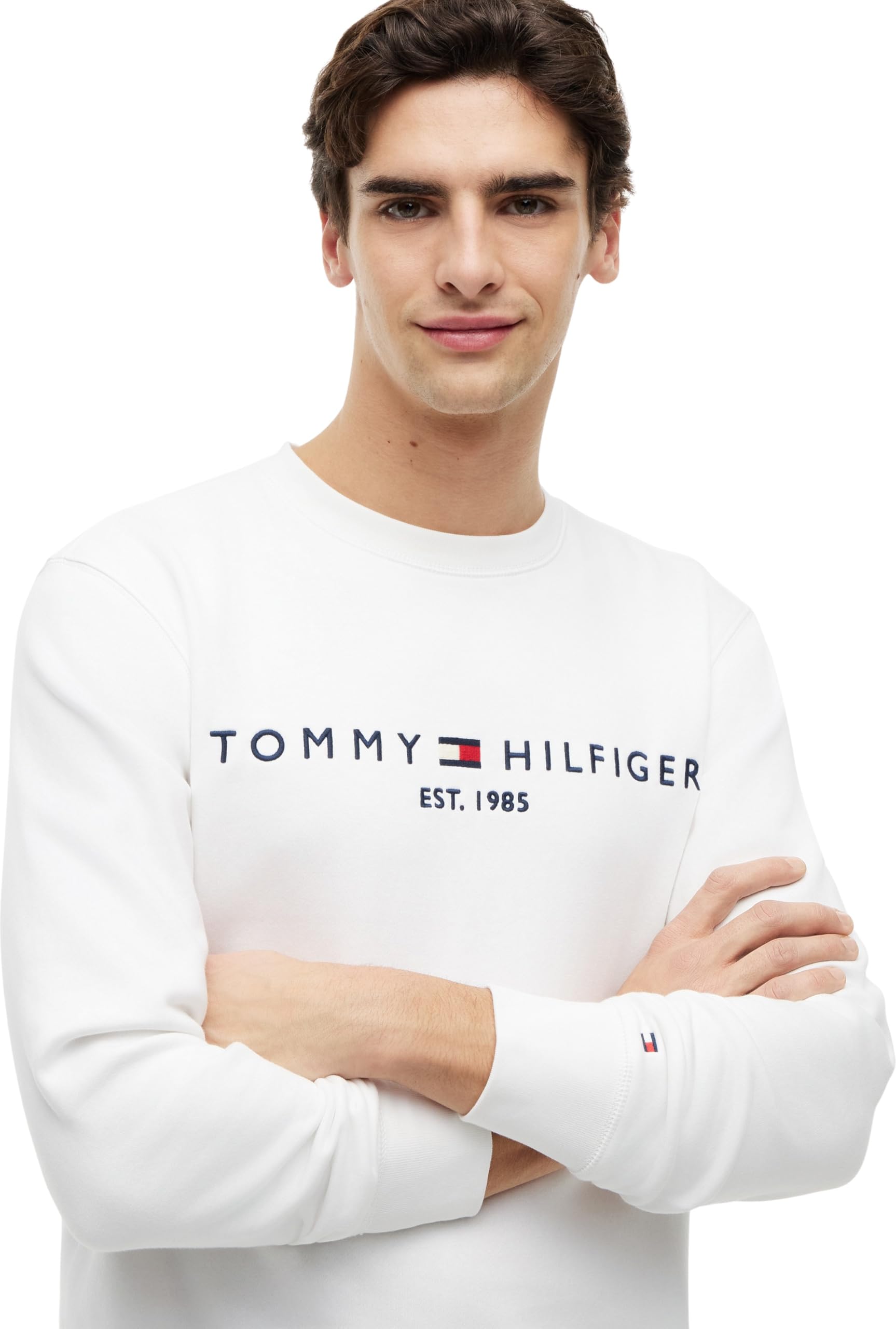 Tommy Hilfiger Herren Sweatshirt Tommy Logo ohne Kapuze