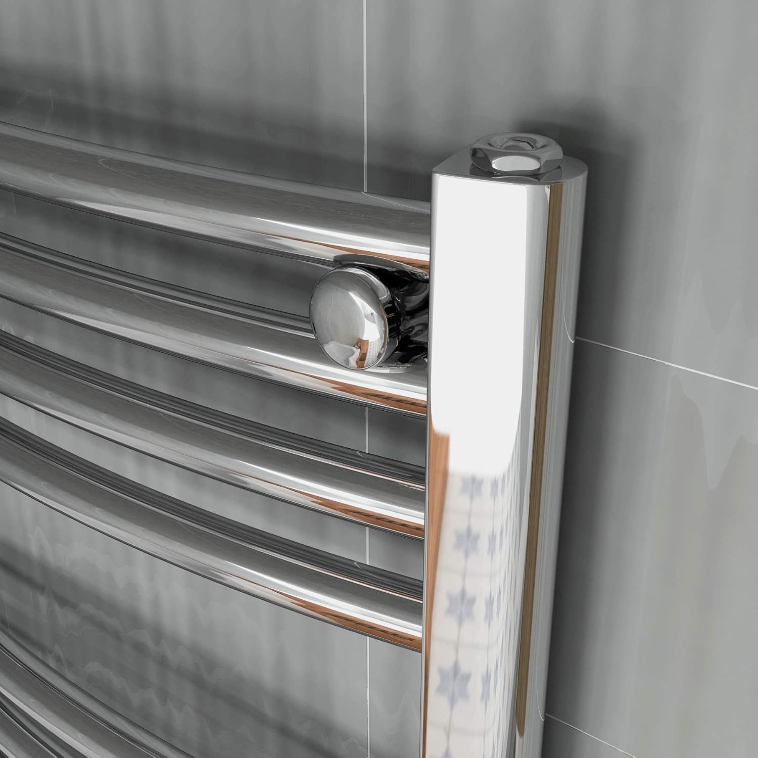 Buy 1000 x 600 mm Curved Heated Towel Rail Chrome Bathroom Ladder Radiator All Sizes Online at