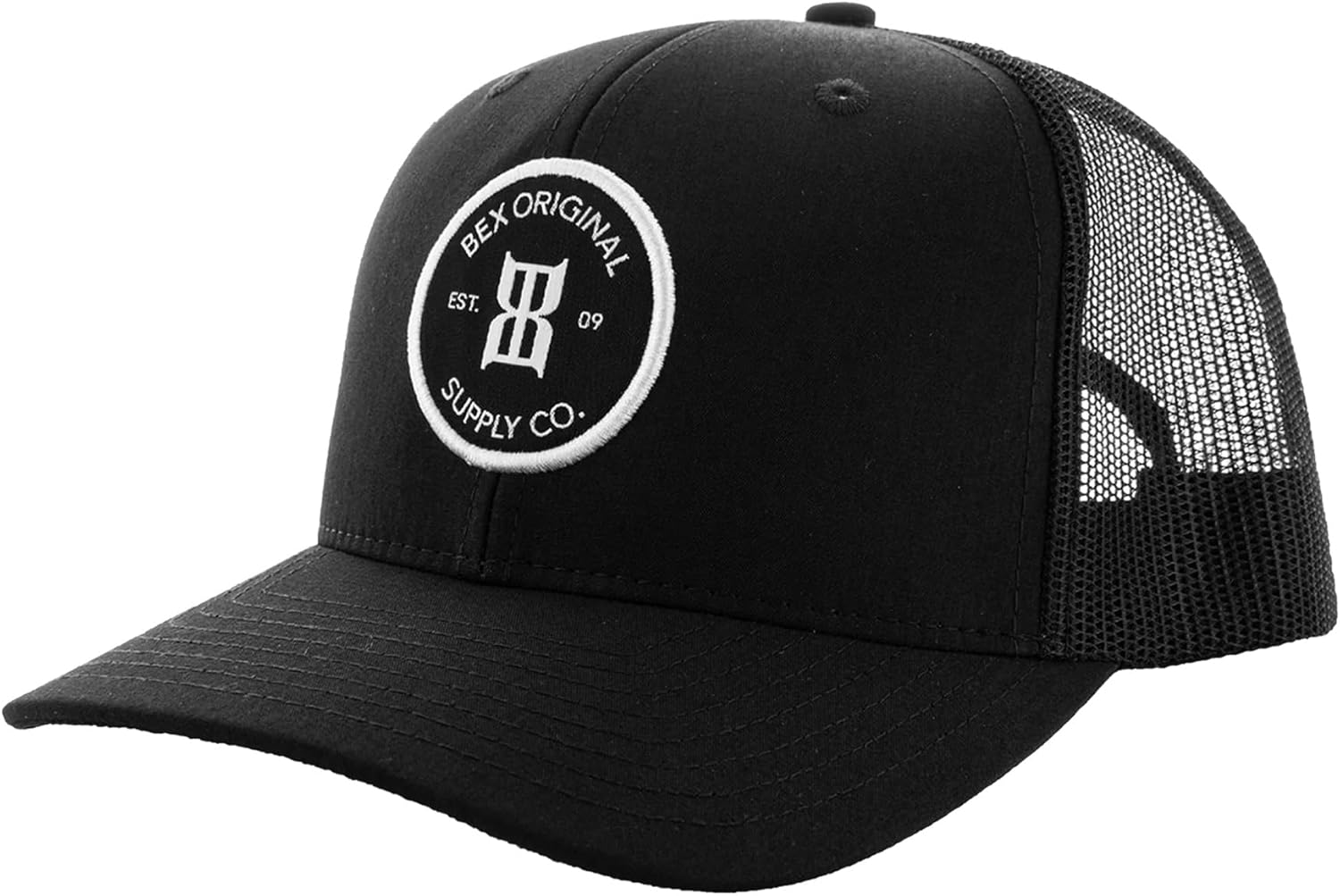 BEX Bosc Trucker Hat - 6-Panel Snapback Cap with Mesh Back Adjustable Structured Baseball Cap | Unisex Outdoor Casual Hat