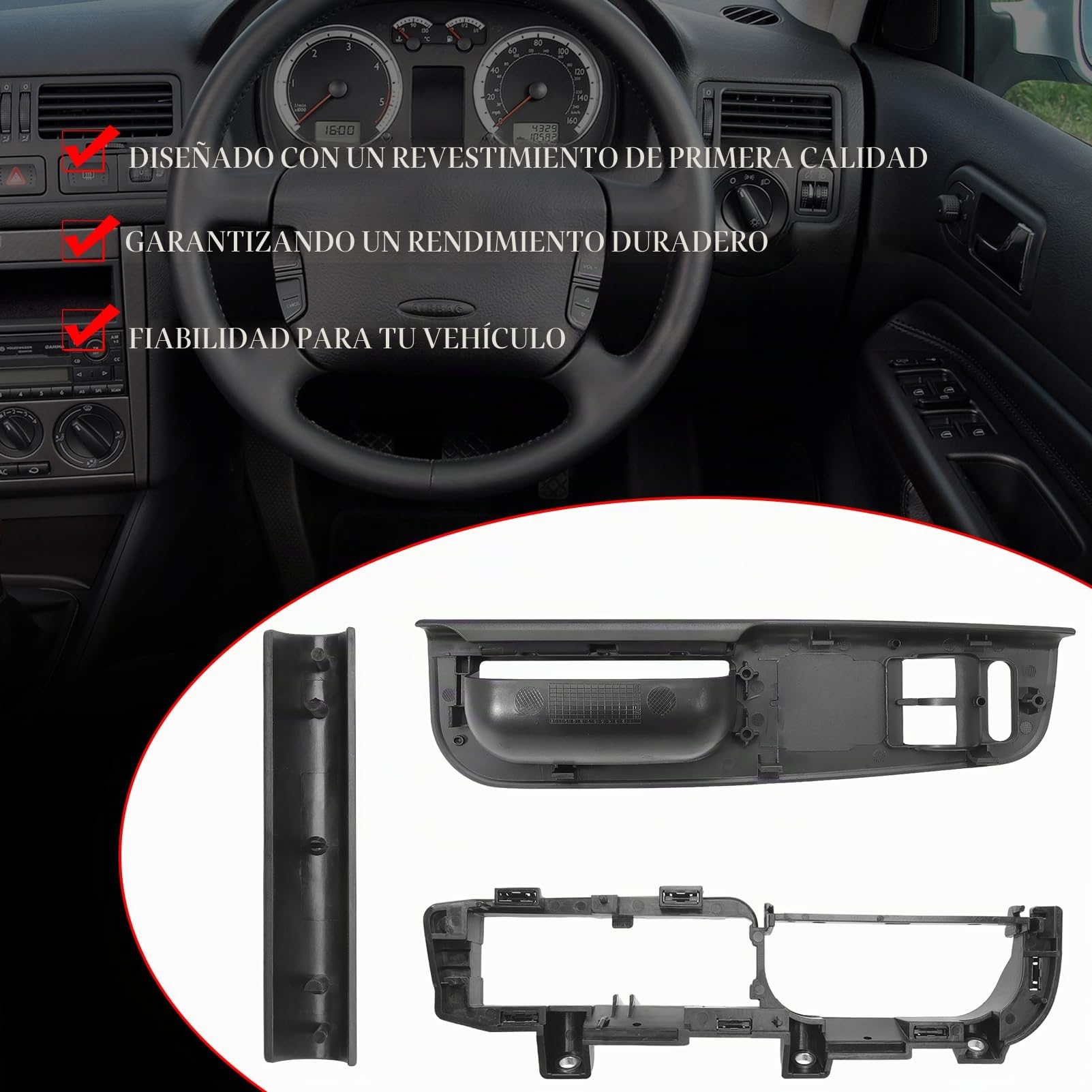 Cubierta para manija de puerta de coche y parte inferior para Golf IV Bora Passat 1998 – 2005, cubierta interior del tirador delantero izquierdo, repuesto 3B1867171D 1J1867179A