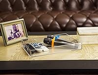 Vista 64 de Bandeja de servir de acrílico blanco brillante con asas resistentes - 10x15 pulgadas - Bandeja para servir café, aperitivos, desayuno, mayordomo