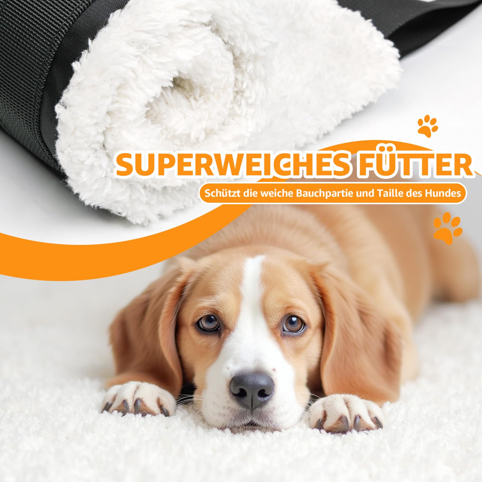 Aide au transport réglable pour chien - Sangle de transport portable pour la rééducation des chiens de taille moyenne et grande - Aide à la marche avec poignées comme soutien de sécurité pour chiens