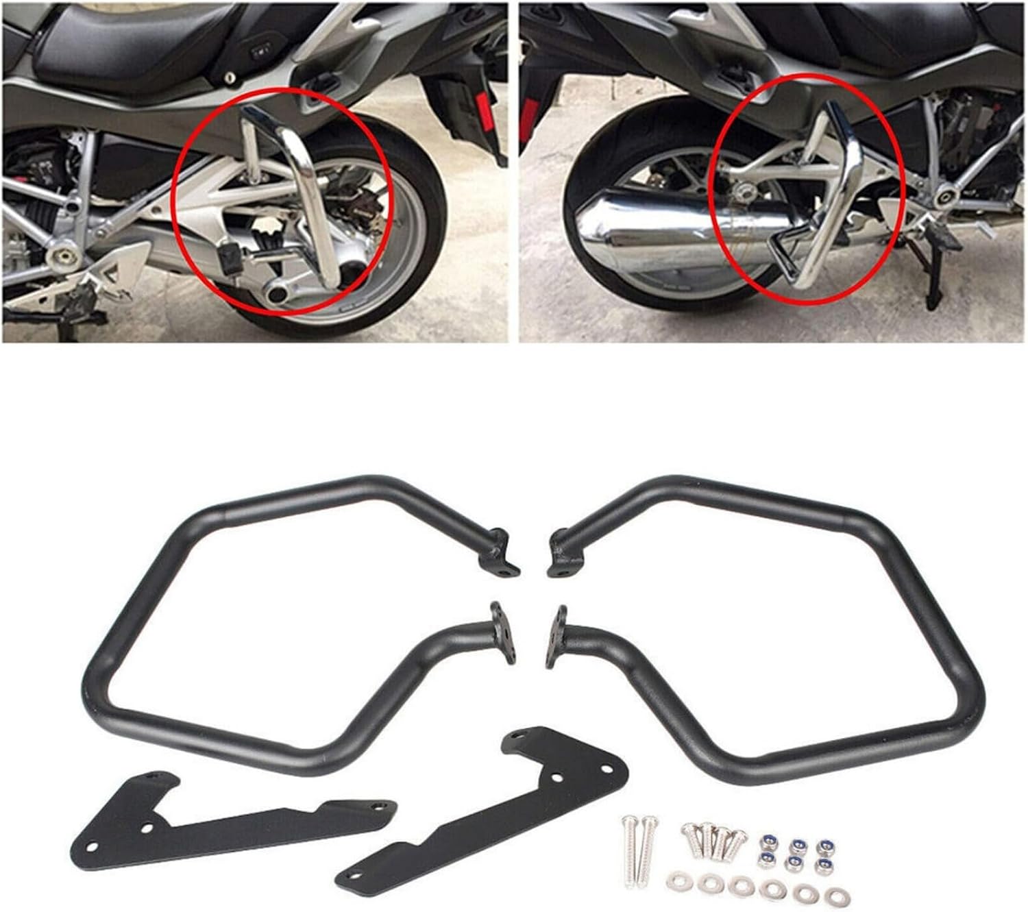 Front + Rear Engine Guard Highway Crash Bars Protector For BMW R1250RT 2018-2023