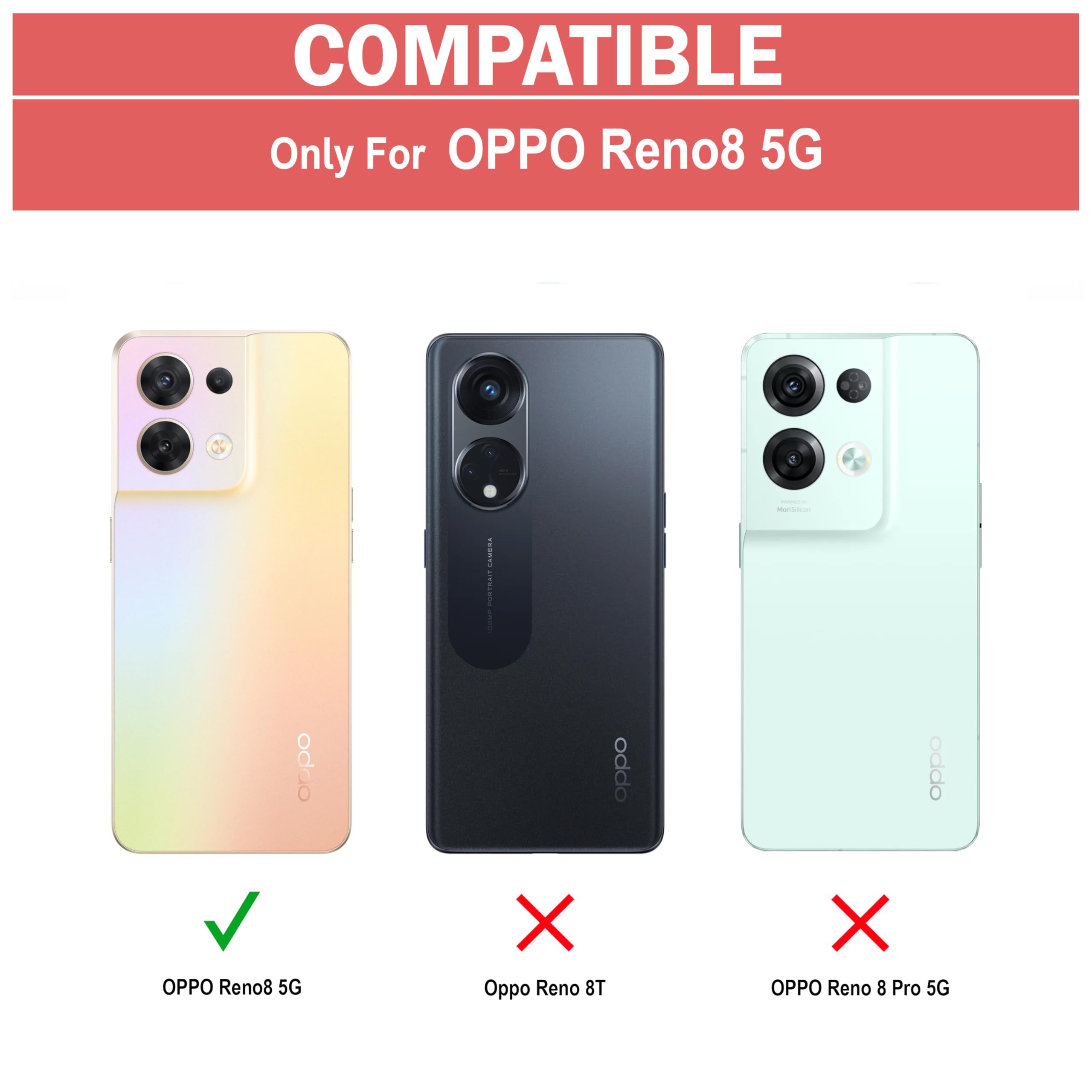 Oppo Reno 8 5G Flip Cover - Wallet Case with Stand -2
